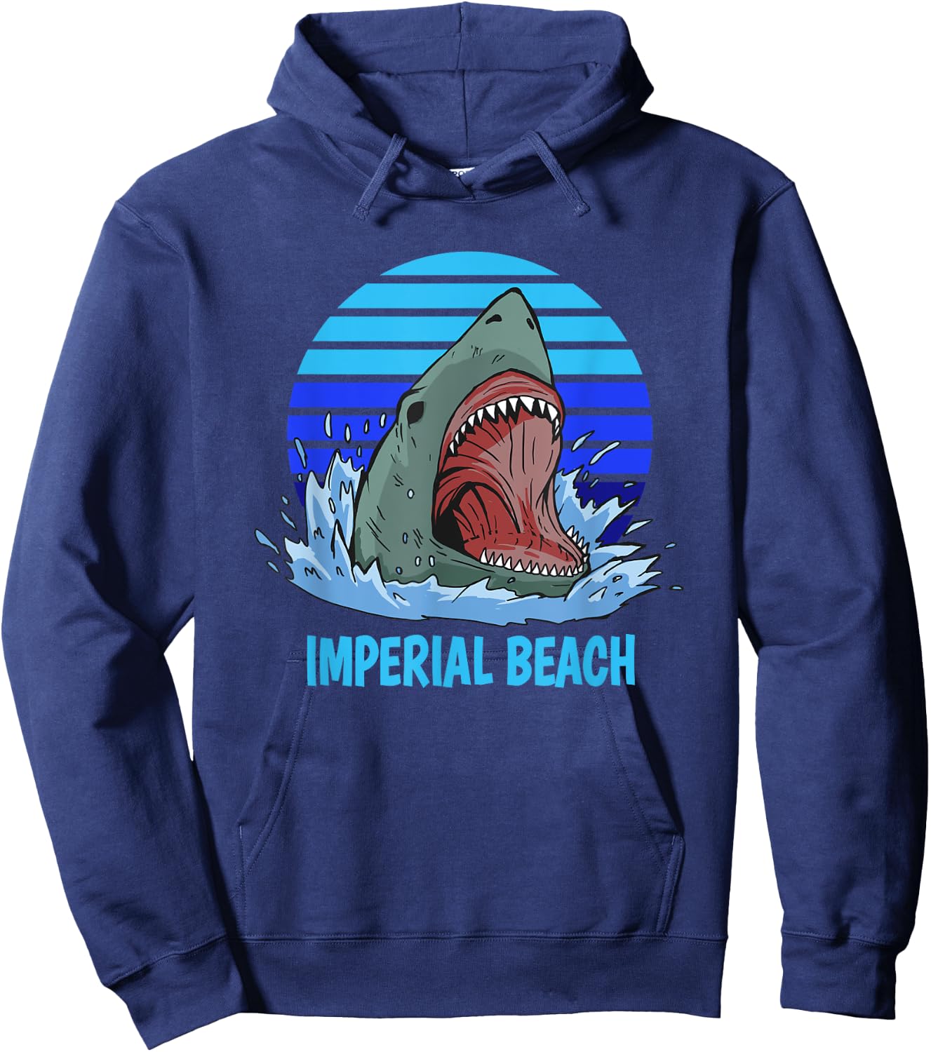 Imperial Beach Vacation Shark Theme Women Girls Kids Hoodie - Hoodie | Navy