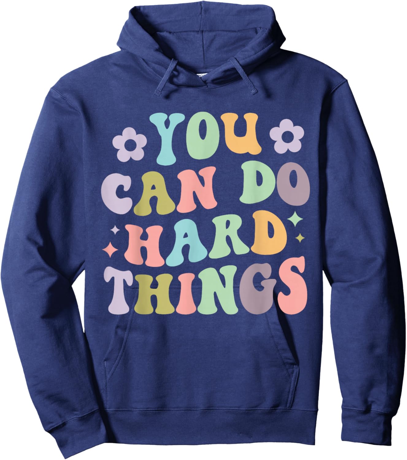 Inspirational Women's Graphics - You Can Do Hard Things Hoodie - Hoodie | Navy