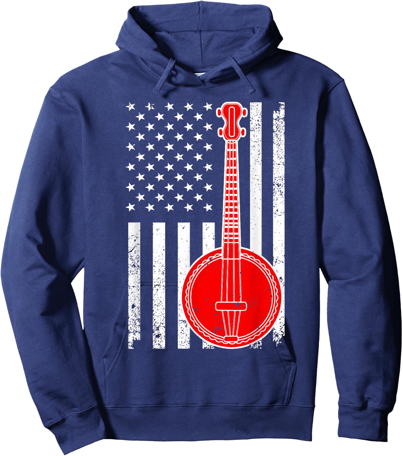Cool Banjo Design Women Kids Bluegrass Banjo Player Hoodie - Hoodie | Navy