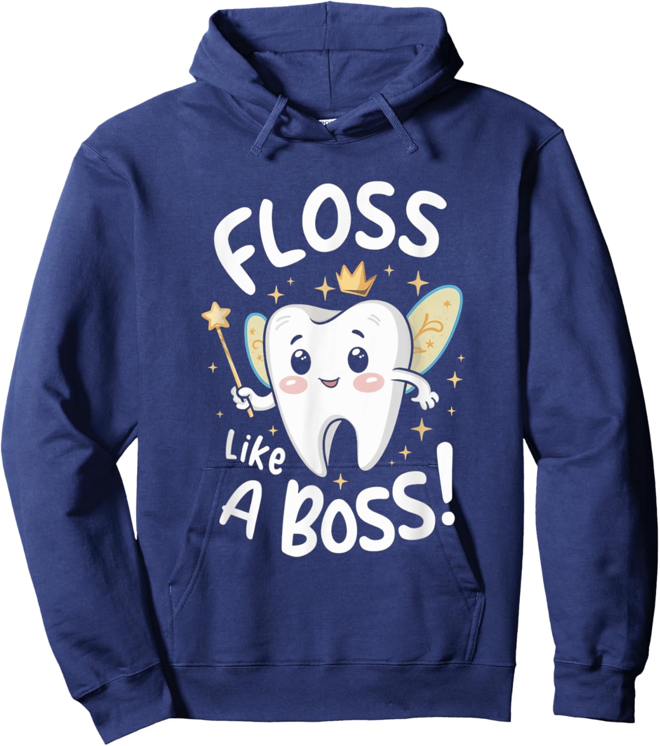 Floss Like A Boss Tooth Fairy Enthusiast Kids Dental Care Hoodie - Hoodie | Navy
