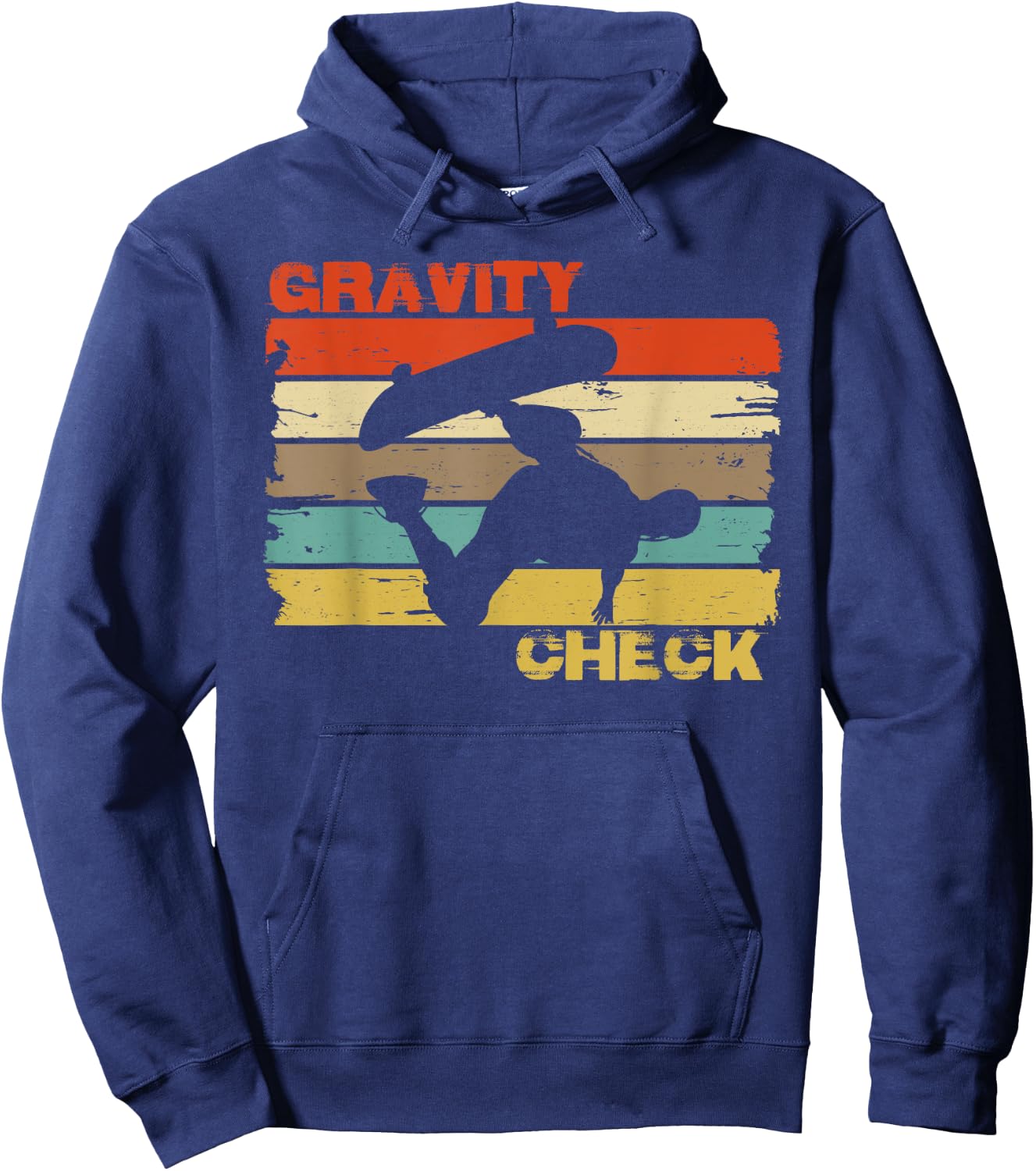 Vintage Skateboard Shirt. Retro Skate Ramp Skateboarder Hoodie - Hoodie | Navy