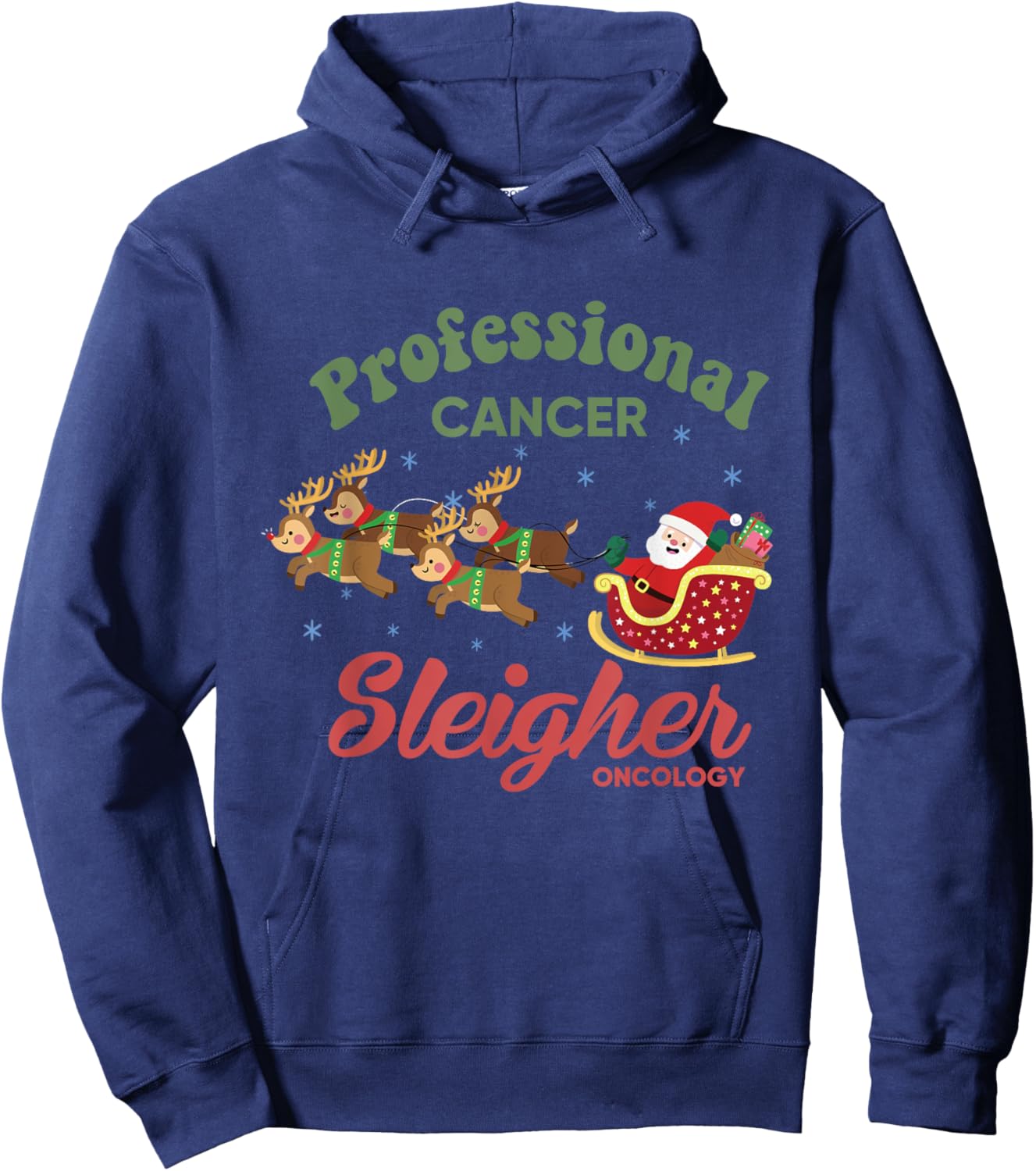 Professional Cancer Sleigher Women's Black Christmas Hoodie - Hoodie | Navy