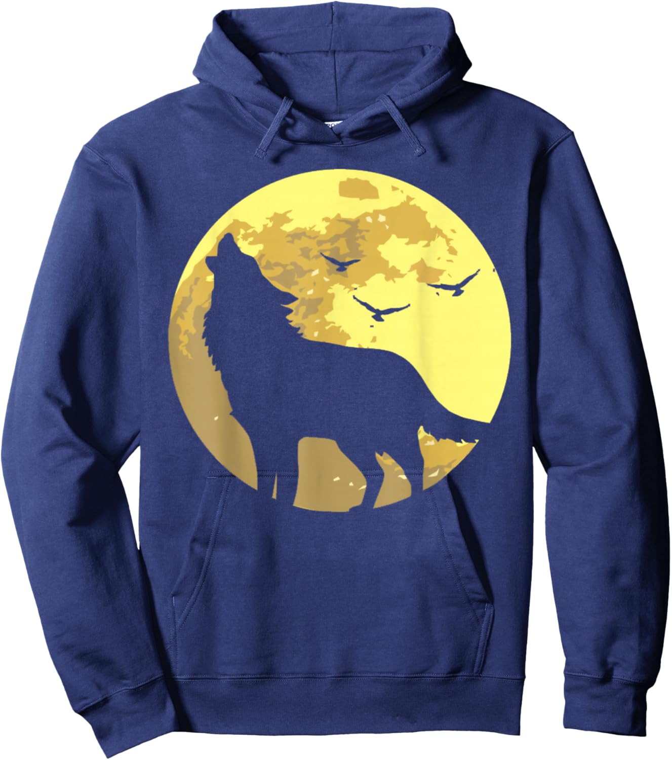Lone Wolf Howling at Moon Gift Women Kids Boys Girls Hoodie - Hoodie | Navy