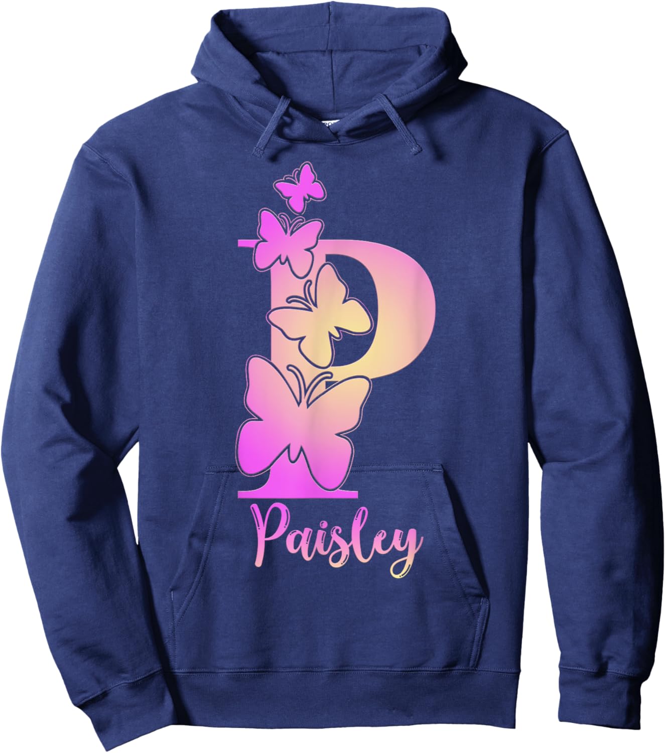 Paisley, cute personalized butterfly custom kids girls name Hoodie - Hoodie | Navy