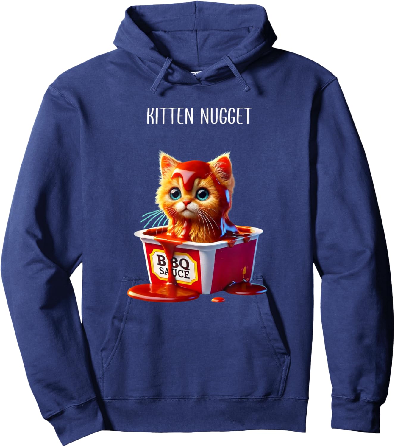 Kitten Nuggets Cat Lover Gift Food Pun Chicken Nuggets Women Kids Hoodie - Hoodie | Navy