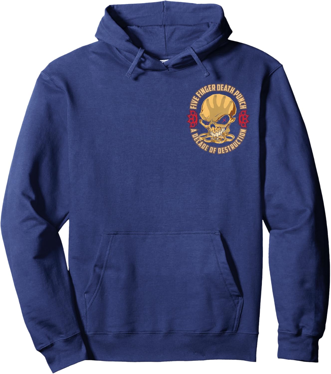 Five Finger Death Punch - Bonehead Cross , , Black, Small Hoodie - Hoodie | Navy