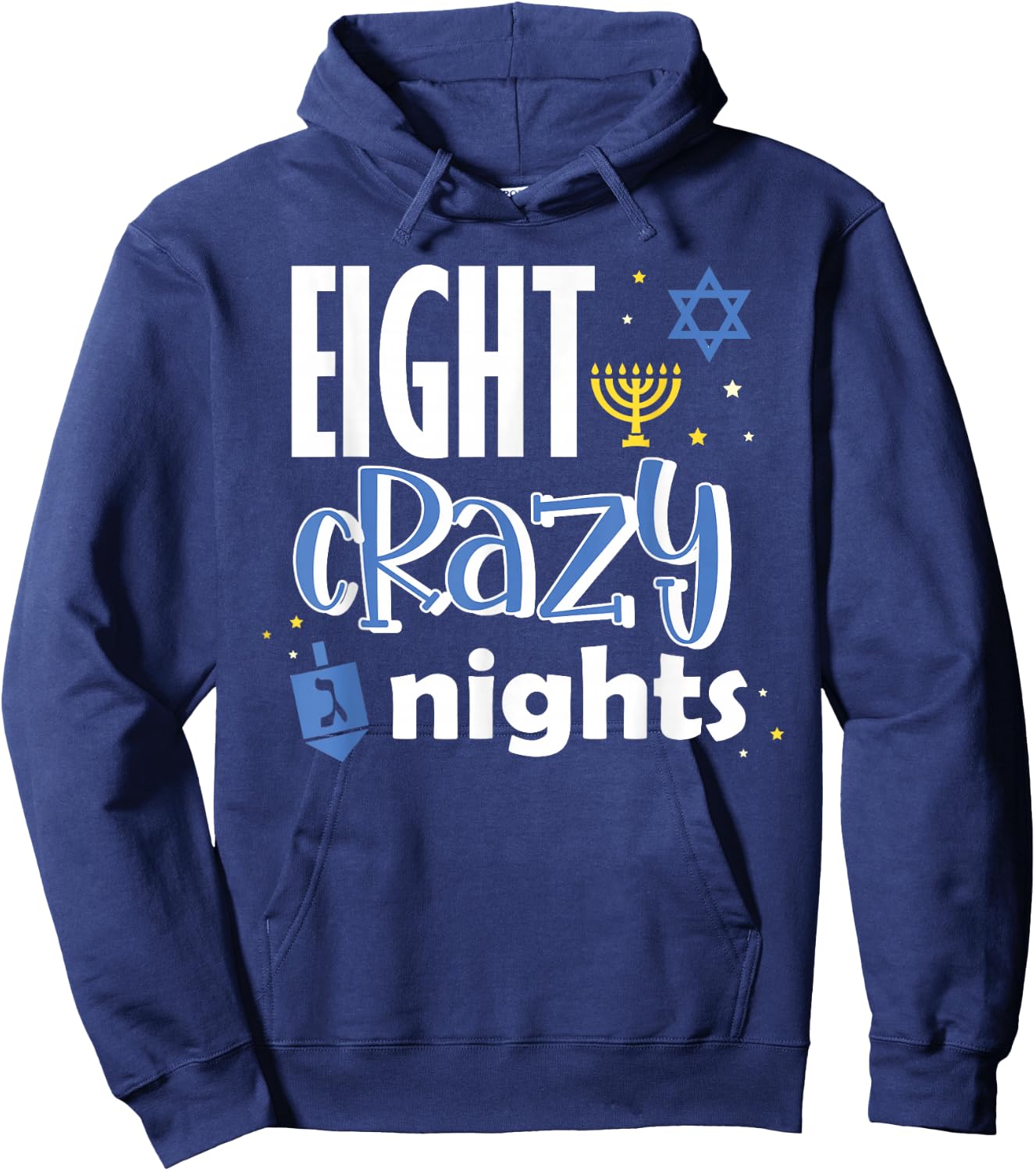 Jewish Hanukkah Eight Crazy Nights Hanukkah Vintage Hoodie - Hoodie | Navy
