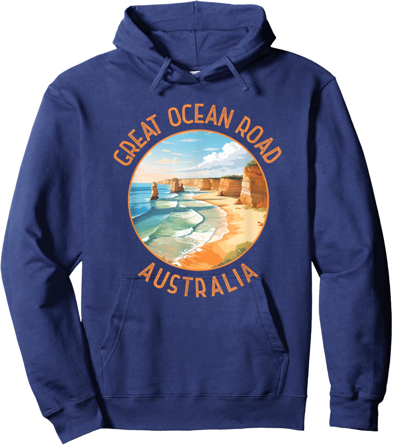 Great Ocean Road Australia Distressed Circle Hoodie - Hoodie | Navy