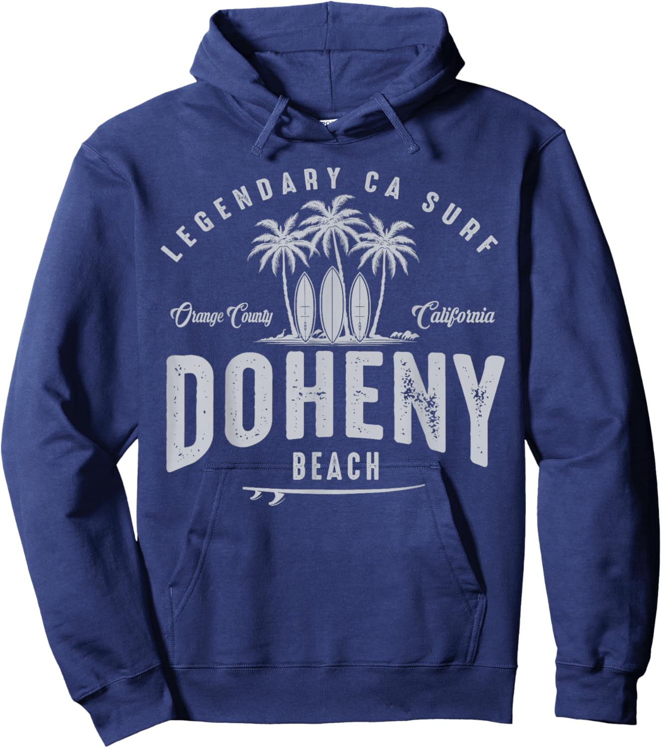 THREE VINTAGE SURFBOARDS AND PALMS - Doheny Beach Hoodie - Hoodie | Navy