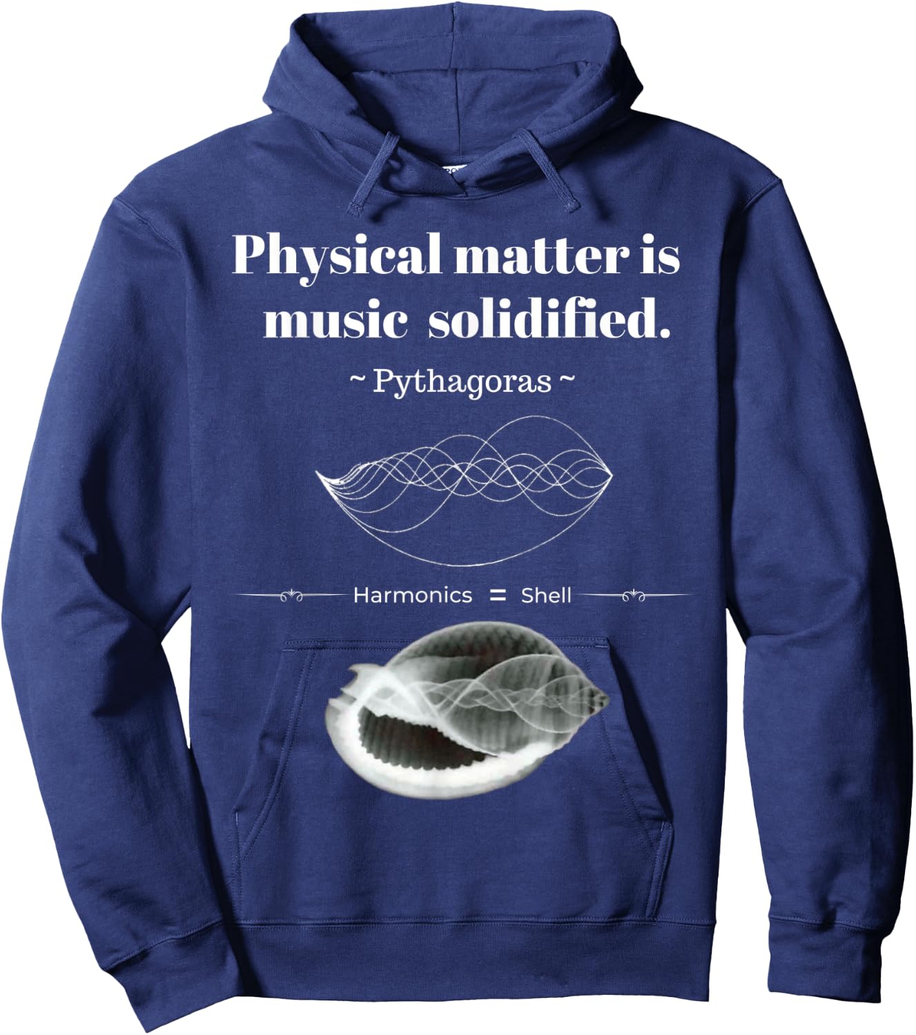 Pythagoras "Physical Matter Is Music Solidified" Logo Hoodie - Hoodie | Navy