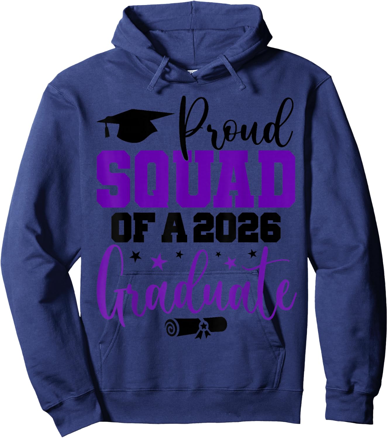 Senior 2026 Proud Squad of A Class of 2026 Graduate Hoodie - Hoodie | Navy
