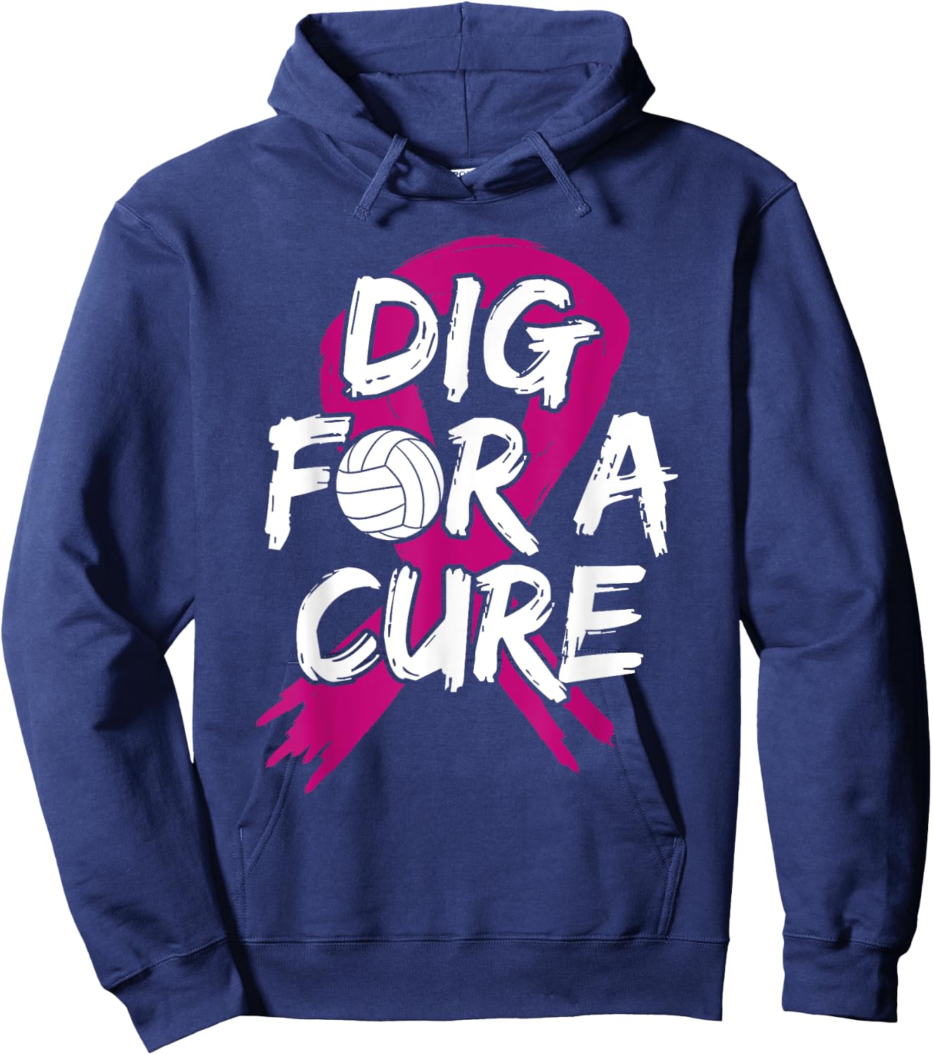Breast Cancer Volleyball Pink Ribbon Surgery Carcinoma Sport Hoodie - Hoodie | Navy