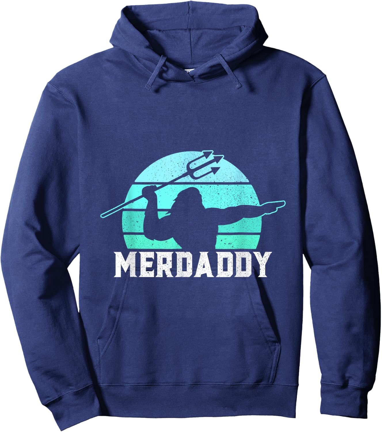 Merdaddy Security Merman Mermaid Daddy Fish Father's Day Hoodie - Hoodie | Navy