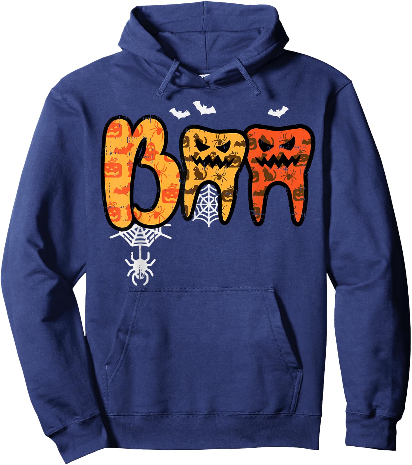 Boo Teeth Funny Dental Halloween Costume Dentist Men Women Hoodie - Hoodie | Navy