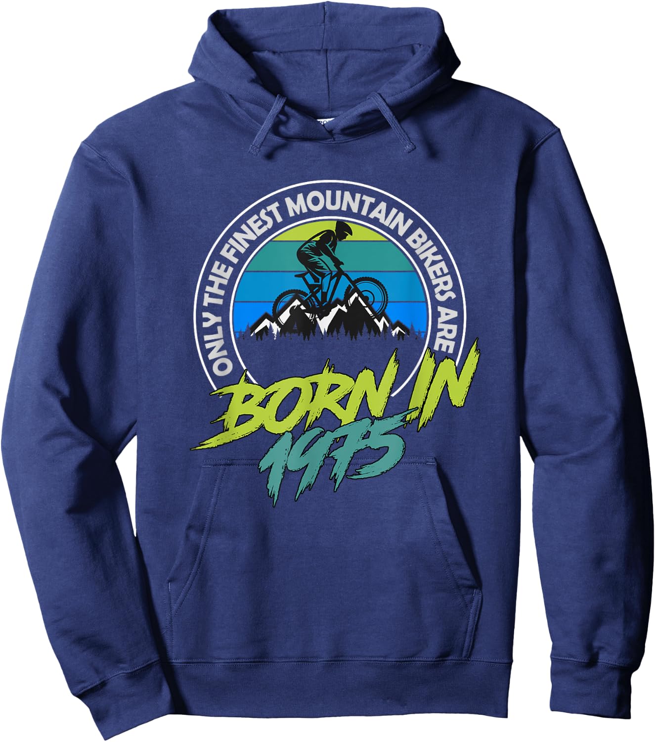 50 Year Old MTB Born in 1974 50th Birthday Mountain Biker Hoodie - Hoodie | Navy