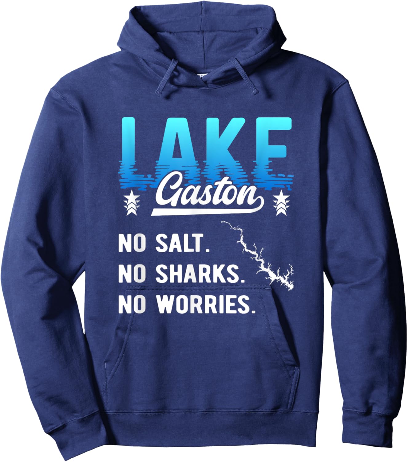 Lake Gaston Vacations Roanoke River North Carolina Virginia Hoodie - Hoodie | Navy