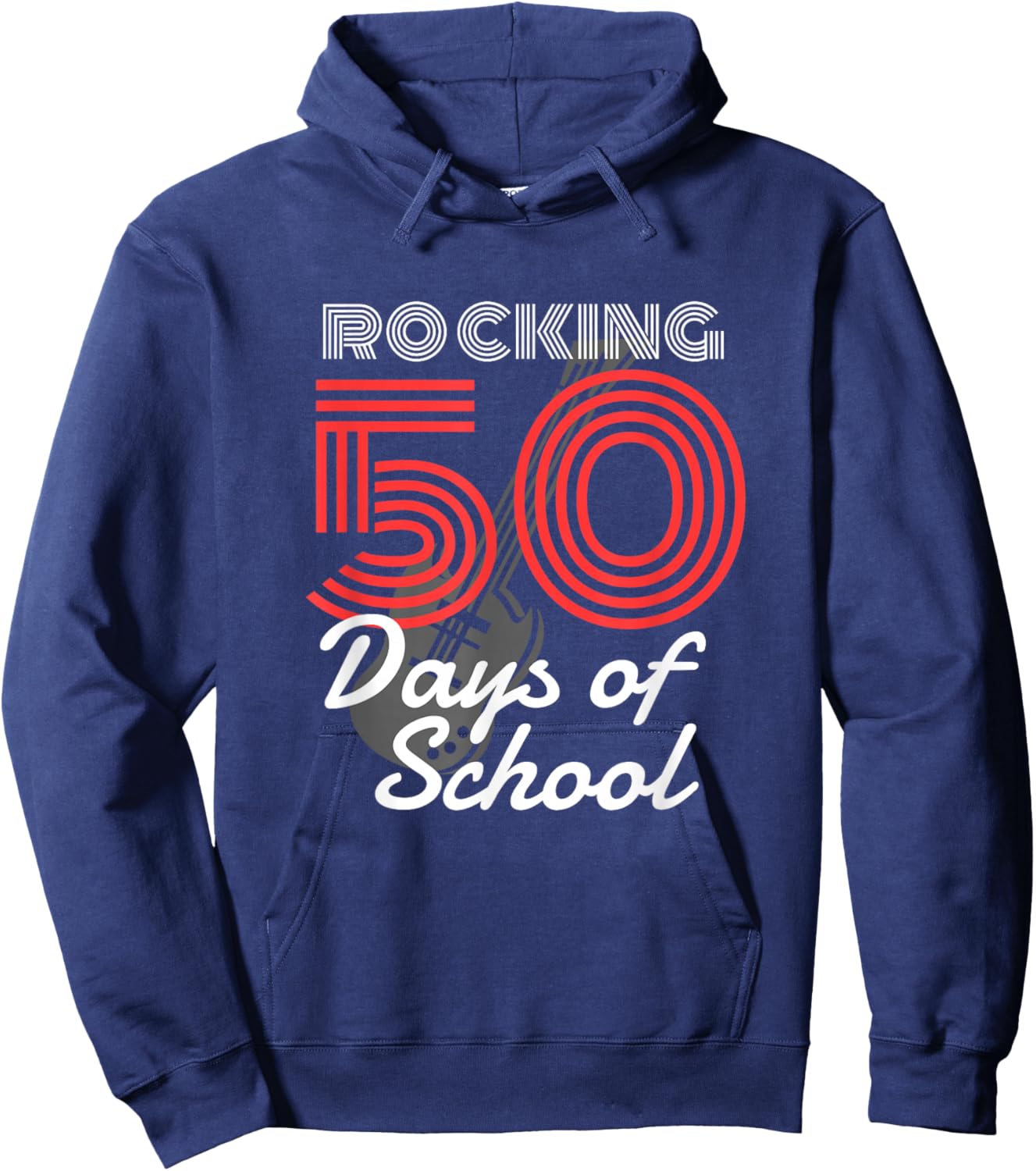 Rockin 50 Days of School 50th Day of School 50 Days Smarter Hoodie - Hoodie | Navy