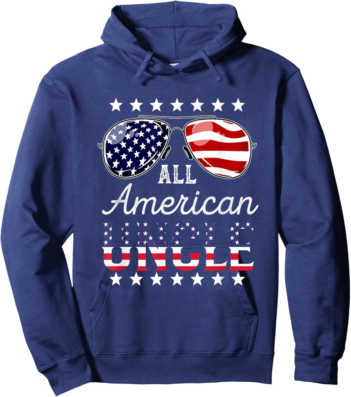 All American Uncle 4th of July Sunglasses Family Hoodie - Hoodie | Navy