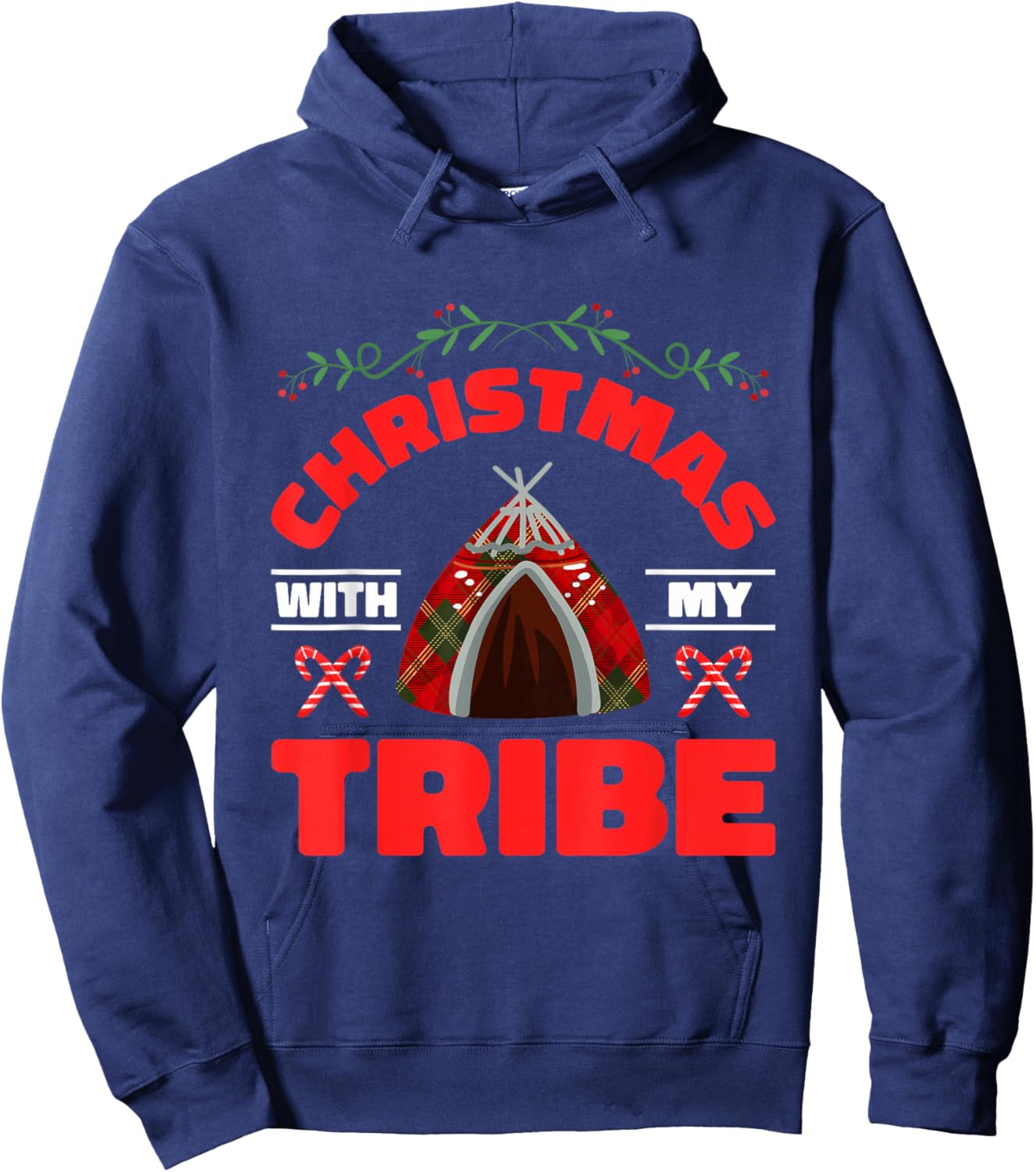 Christmas With My Tribe | Native American | Indigenous Hoodie - Hoodie | Navy
