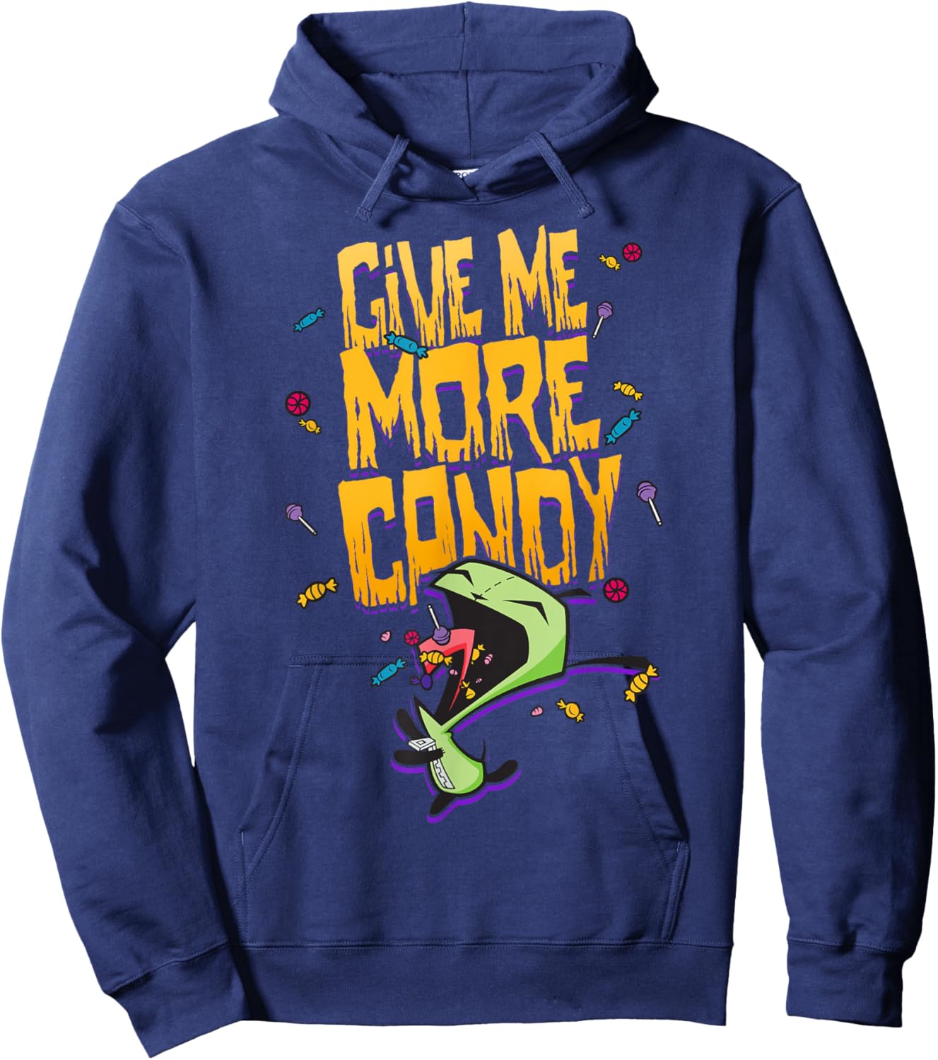 Invader Zim Halloween Gir Give Me More Candy Poster Hoodie - Hoodie | Navy