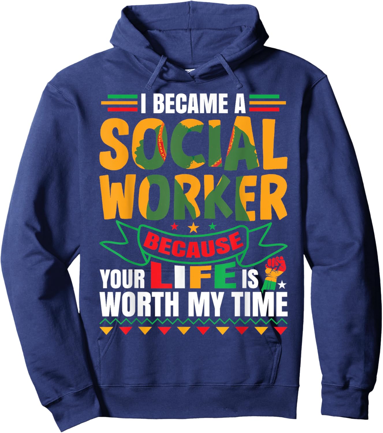 Social Work Appreciation Black Social Worker Hoodie - Hoodie | Navy