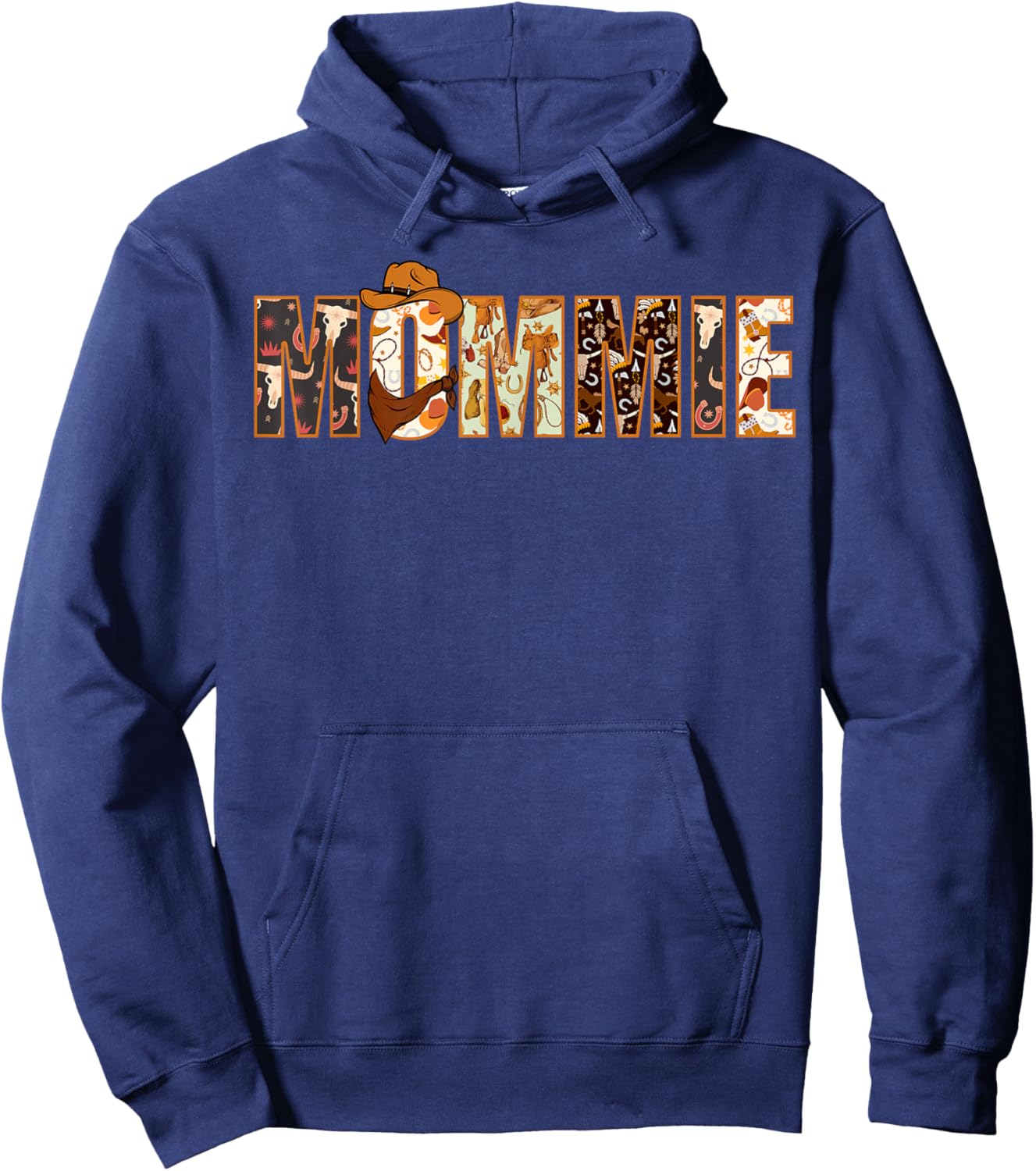 Mommie Western Rodeo Family Matching Birthday Hoodie - Hoodie | Navy