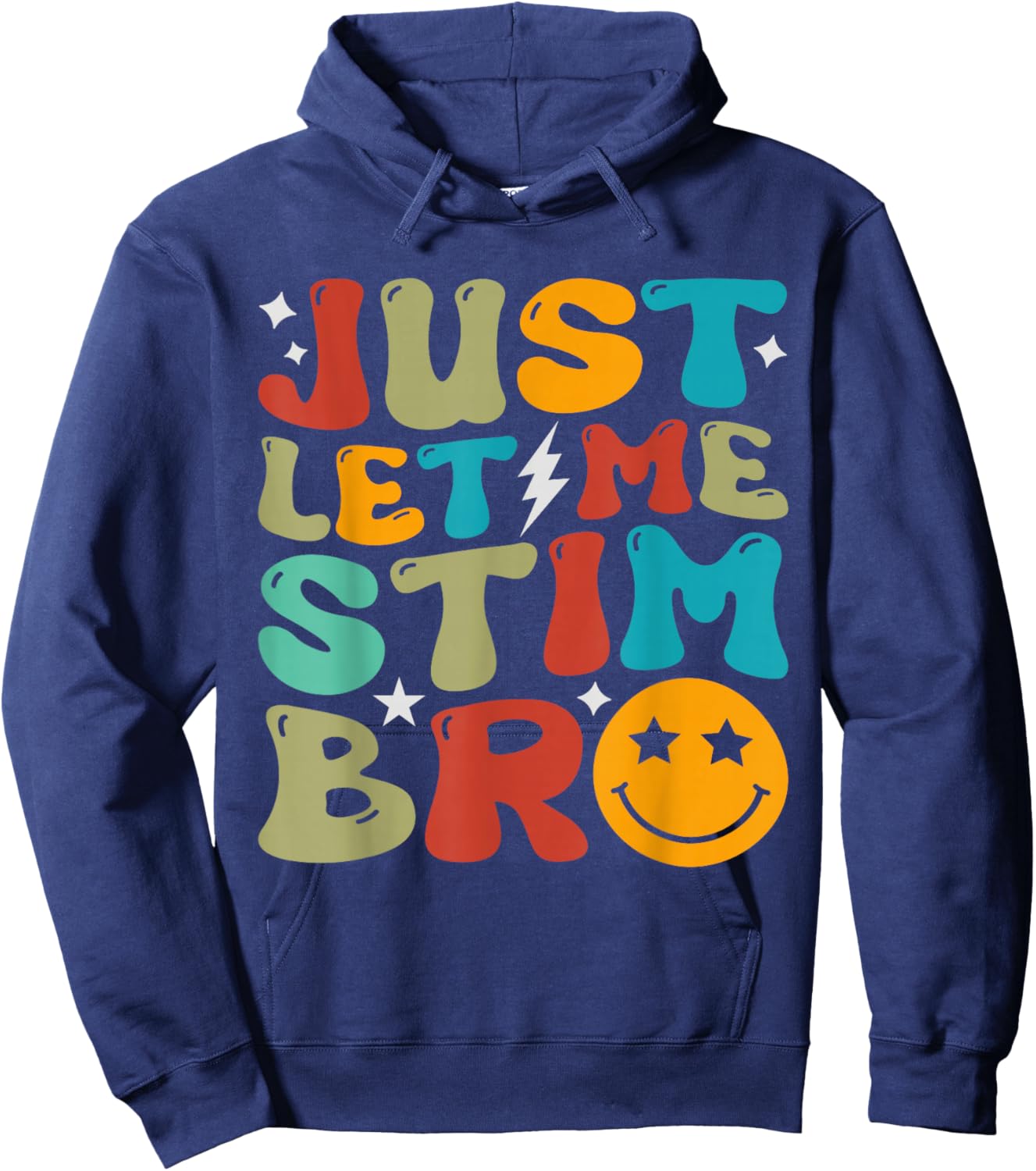 Groovy Just Let Me Stim Bro Kids Boys Funny Autism Awareness Hoodie - Hoodie | Navy