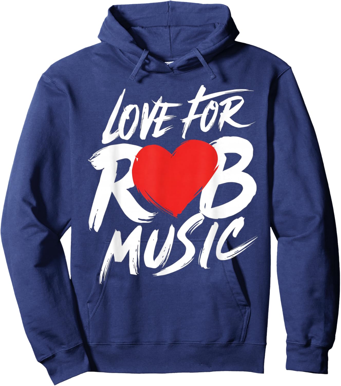 I Love Heart R&B Music I Love R&B Retro Music Fan Hoodie - Hoodie | Navy