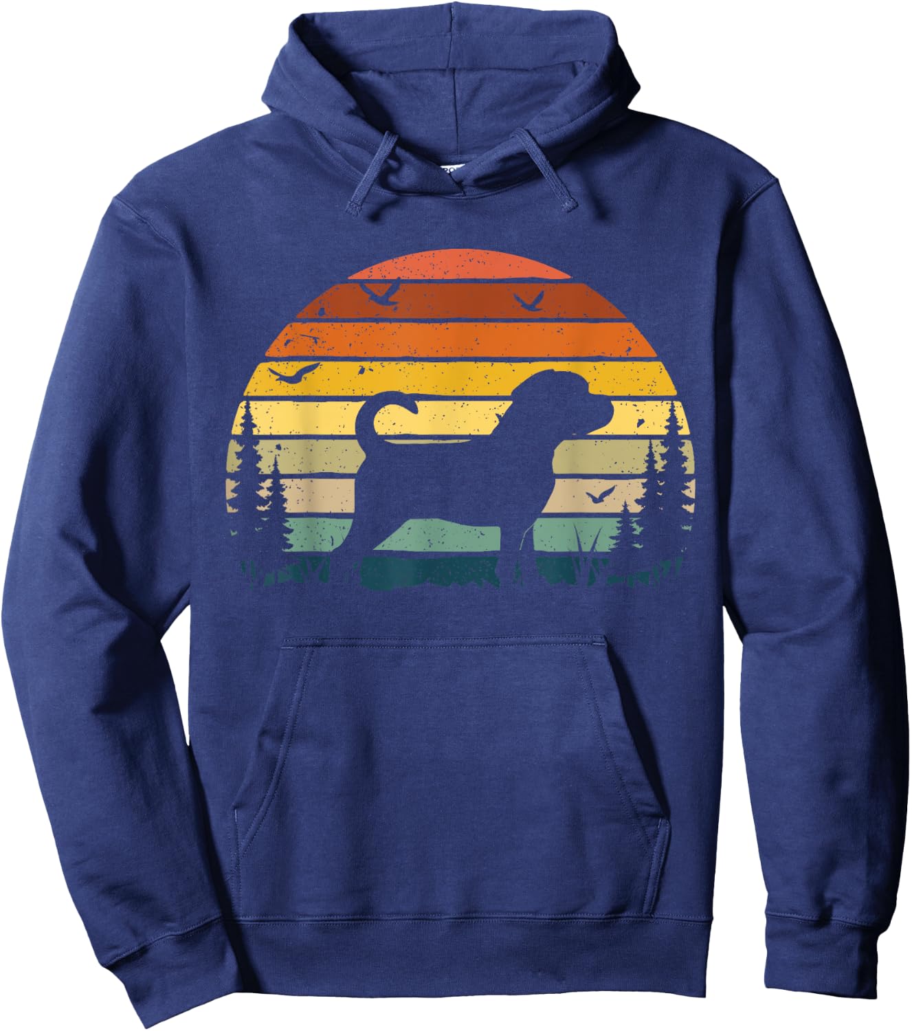 Puggle Vintage Retro Dog Pet Lover Gift Men Women Girls Kids Hoodie - Hoodie | Navy