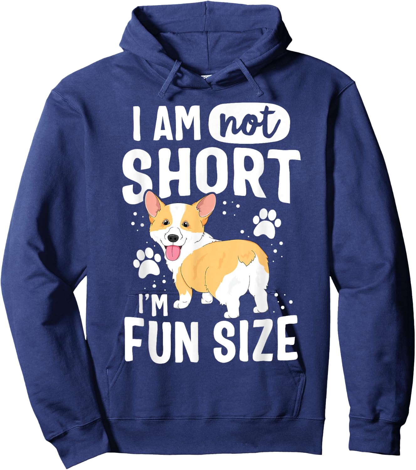 I Am Not Short I'm Fun Size Corgi Shirt Funny Women Girls Hoodie - Hoodie | Navy