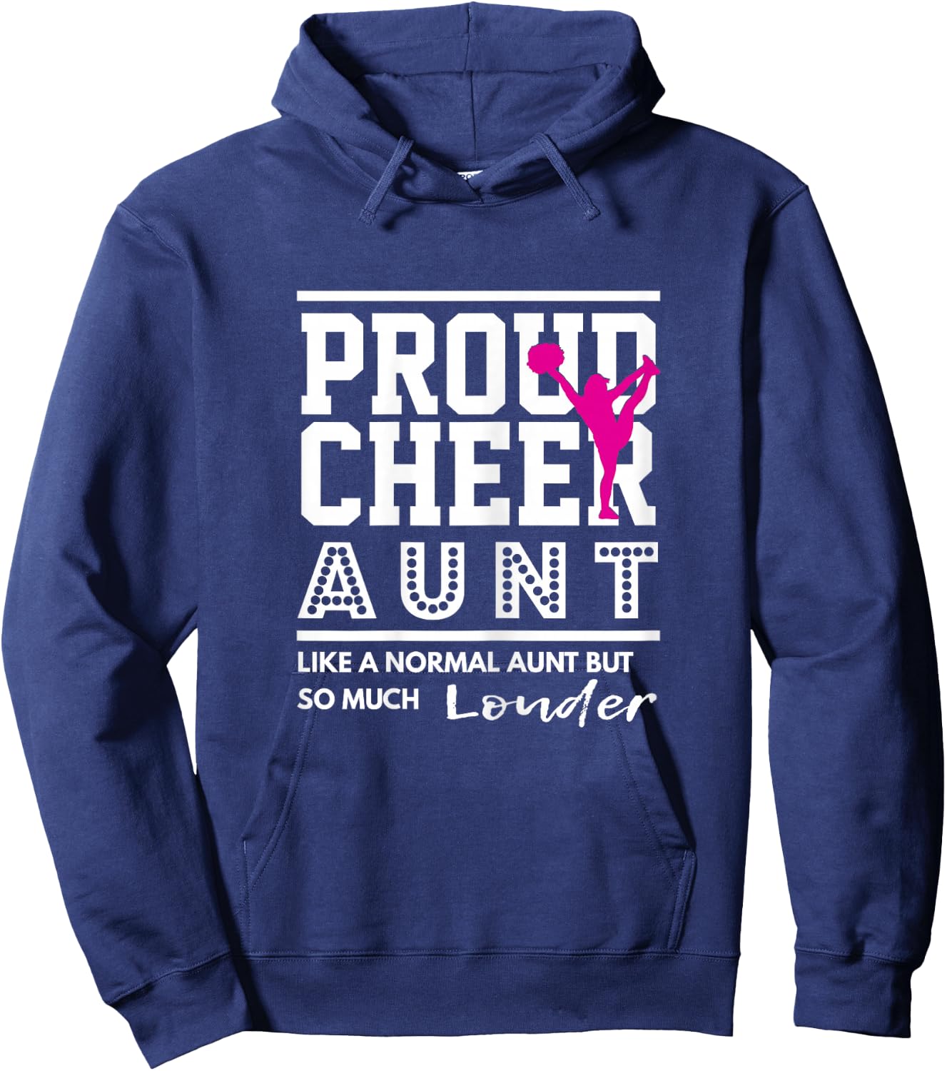 Cheerleading Graphic - Proud Cheer Aunt Hoodie - Hoodie | Navy