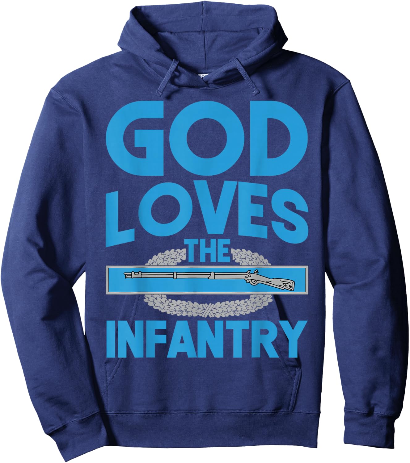 US Army 11B God Loves the Infantry Combat Infantry Badge CIB Hoodie - Hoodie | Navy