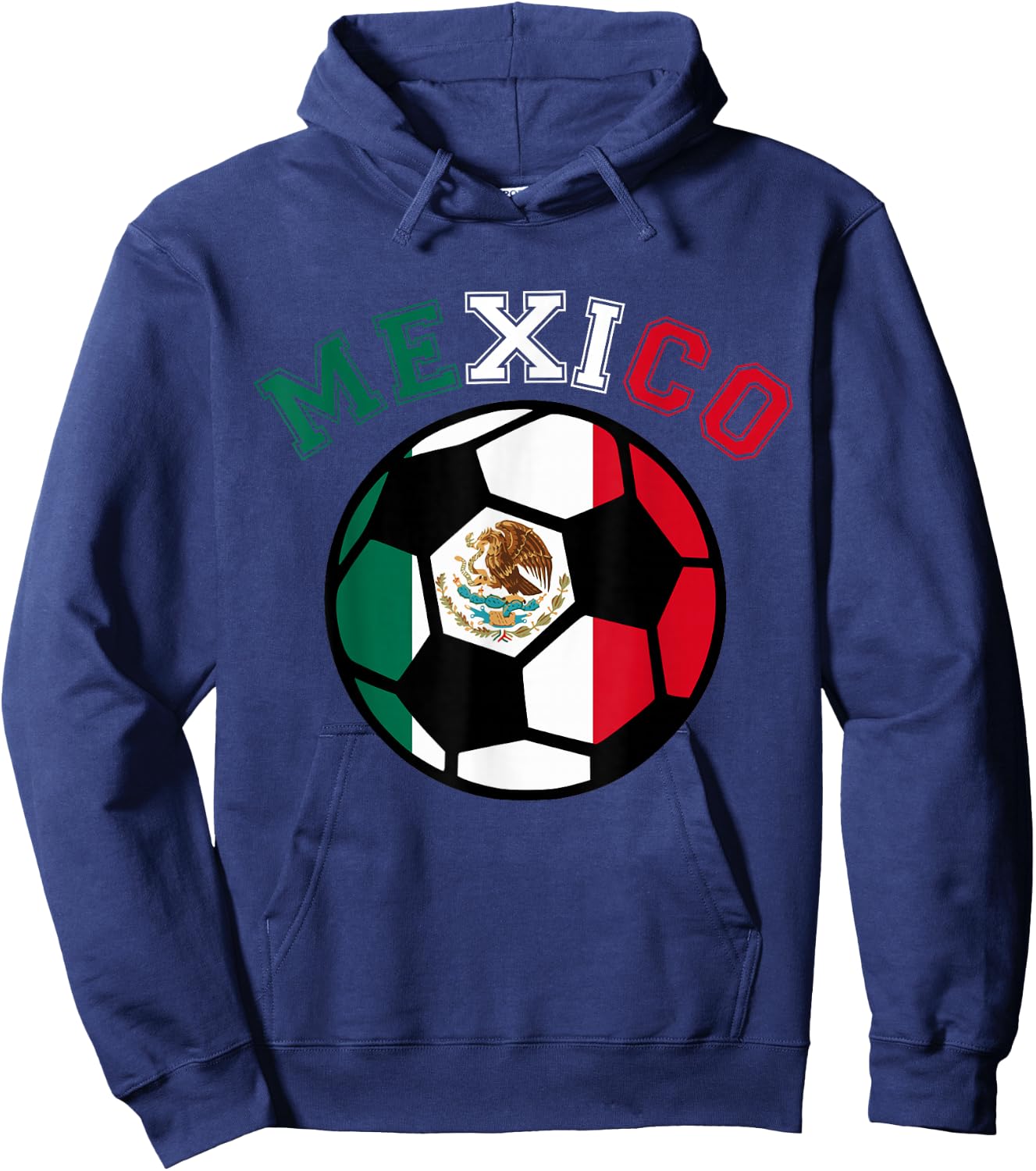 Mexican Soccer Futbol Football Mexico Flag Jersey Hoodie - Hoodie | Navy