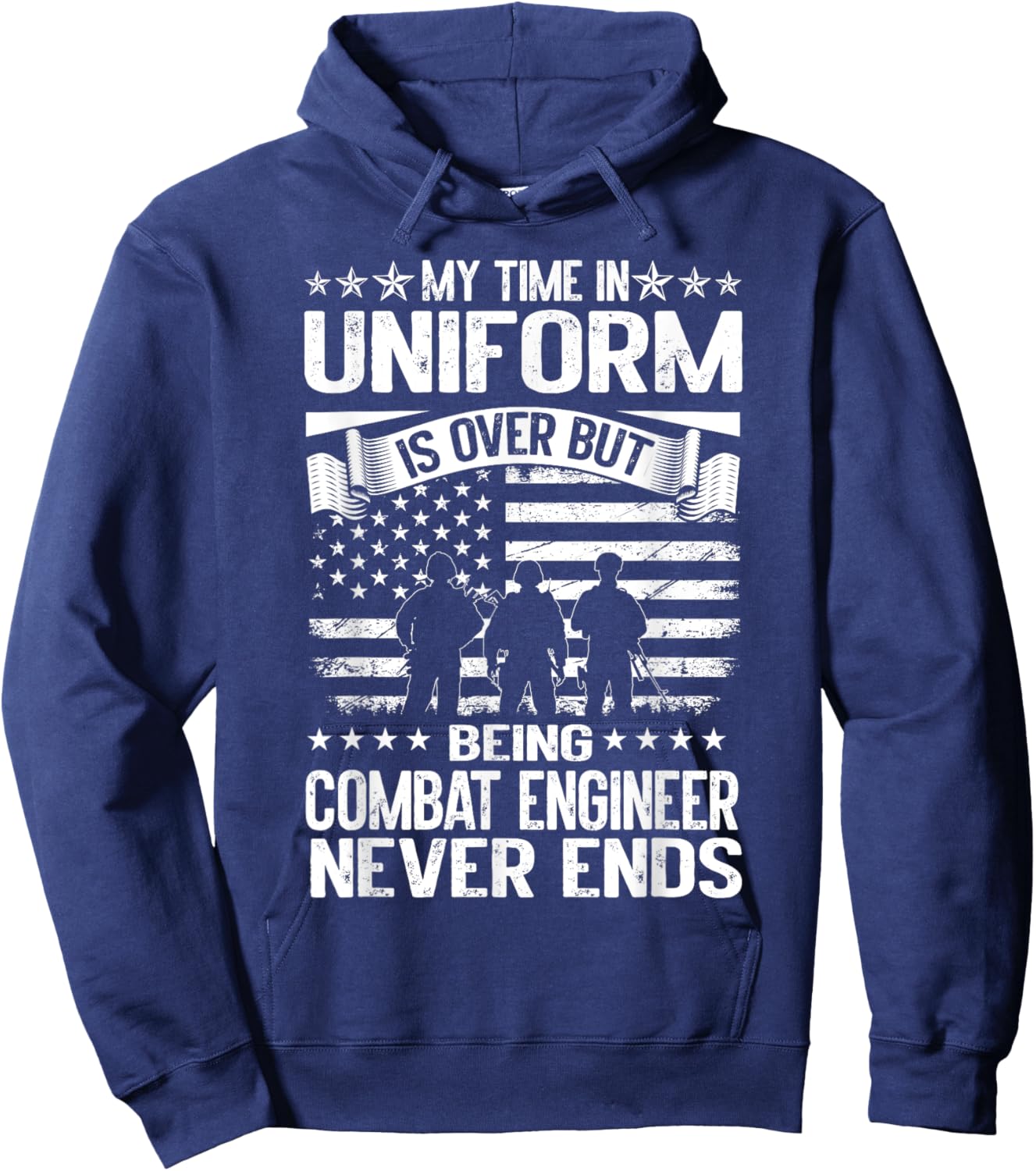 Combat Engineer Veteran Engineering Veteran's Day Hoodie - Hoodie | Navy