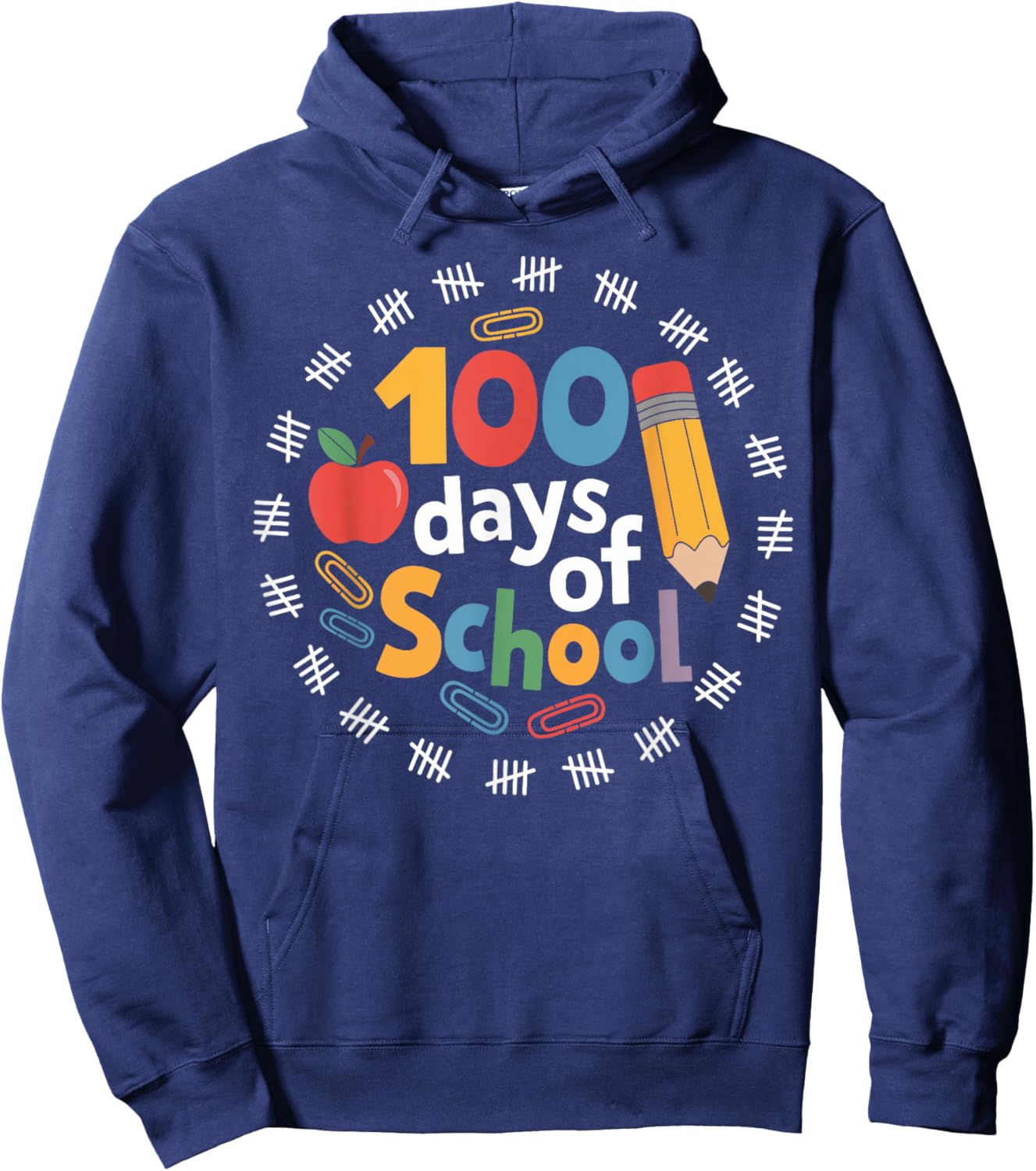 Happy 100th Day of School 100 Days Smarter Teacher Students Hoodie - Hoodie | Navy