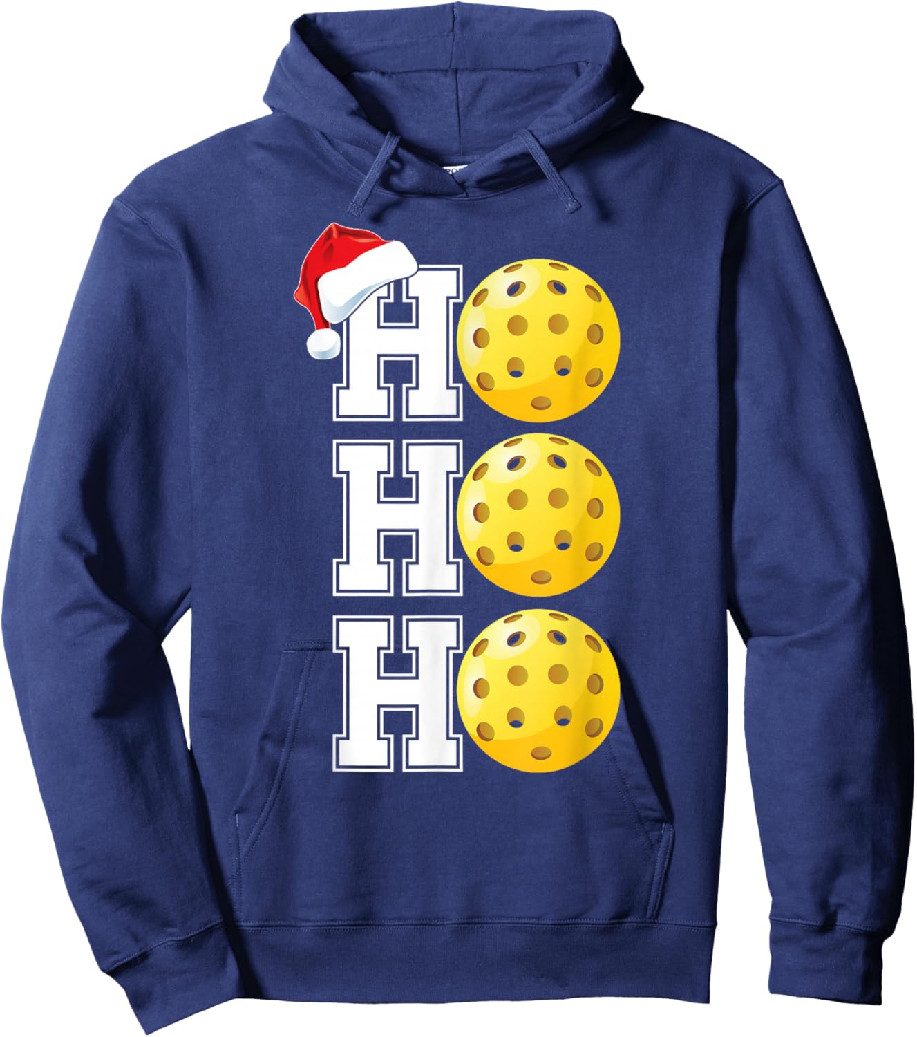 Ho Ho Ho Christmas Pickleball Player Sports Fan Hoodie - Hoodie | Navy