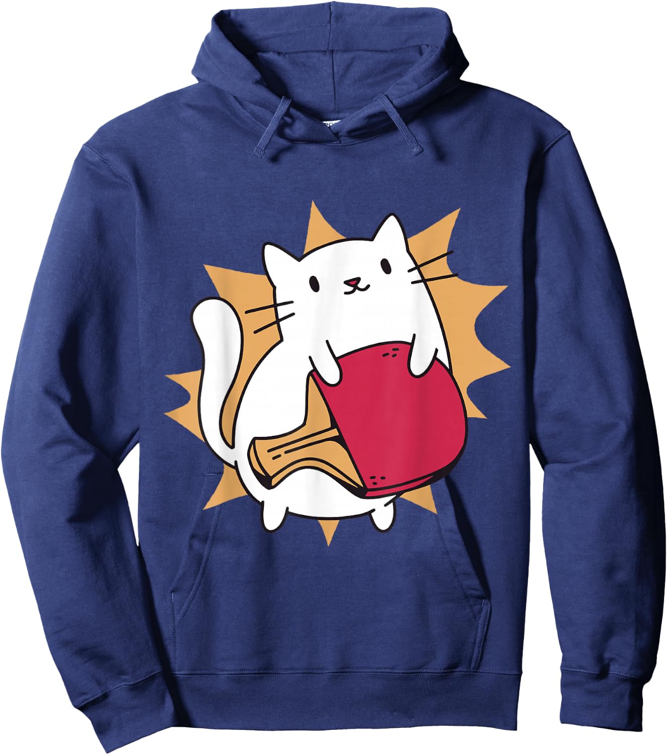 Ping Pong Paddle Ladies Cat Table Tennis Player Cats Hoodie - Hoodie | Navy