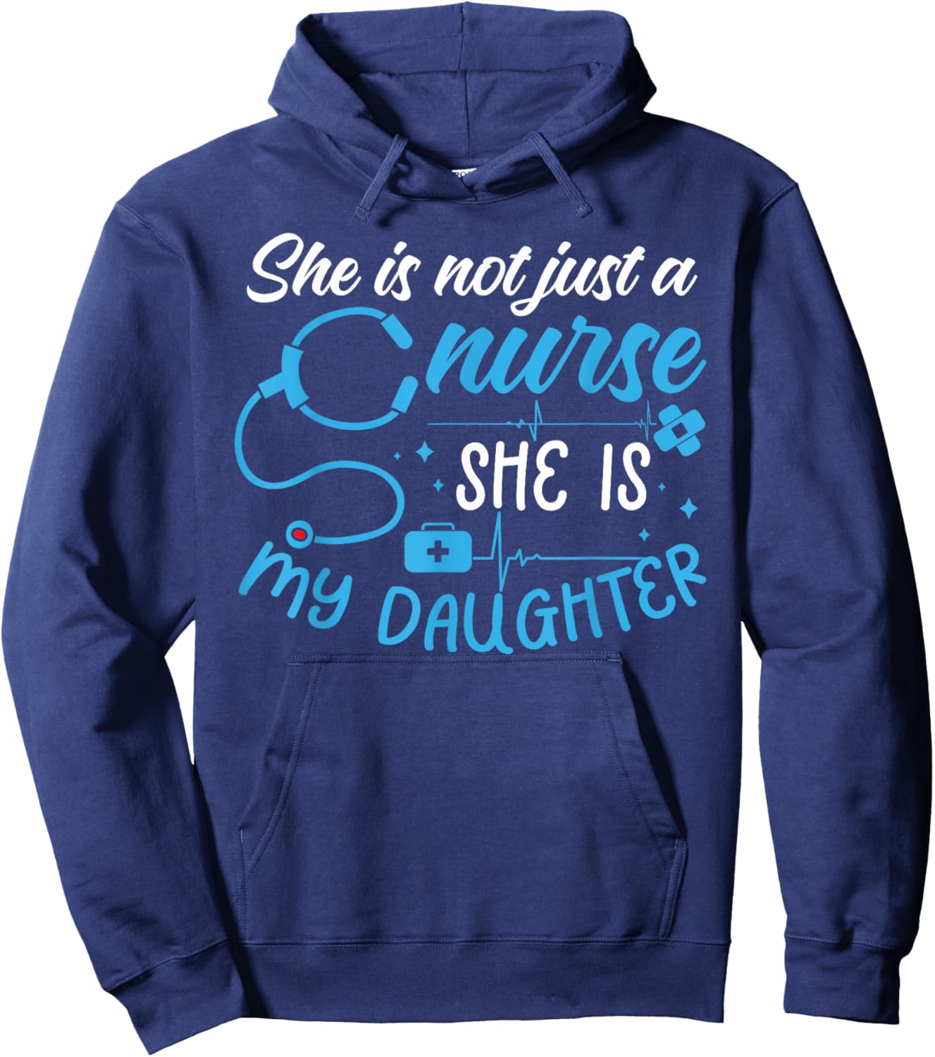 She is My Daughter Proud Nursing Family Mother Father Nurse Hoodie - Hoodie | Navy