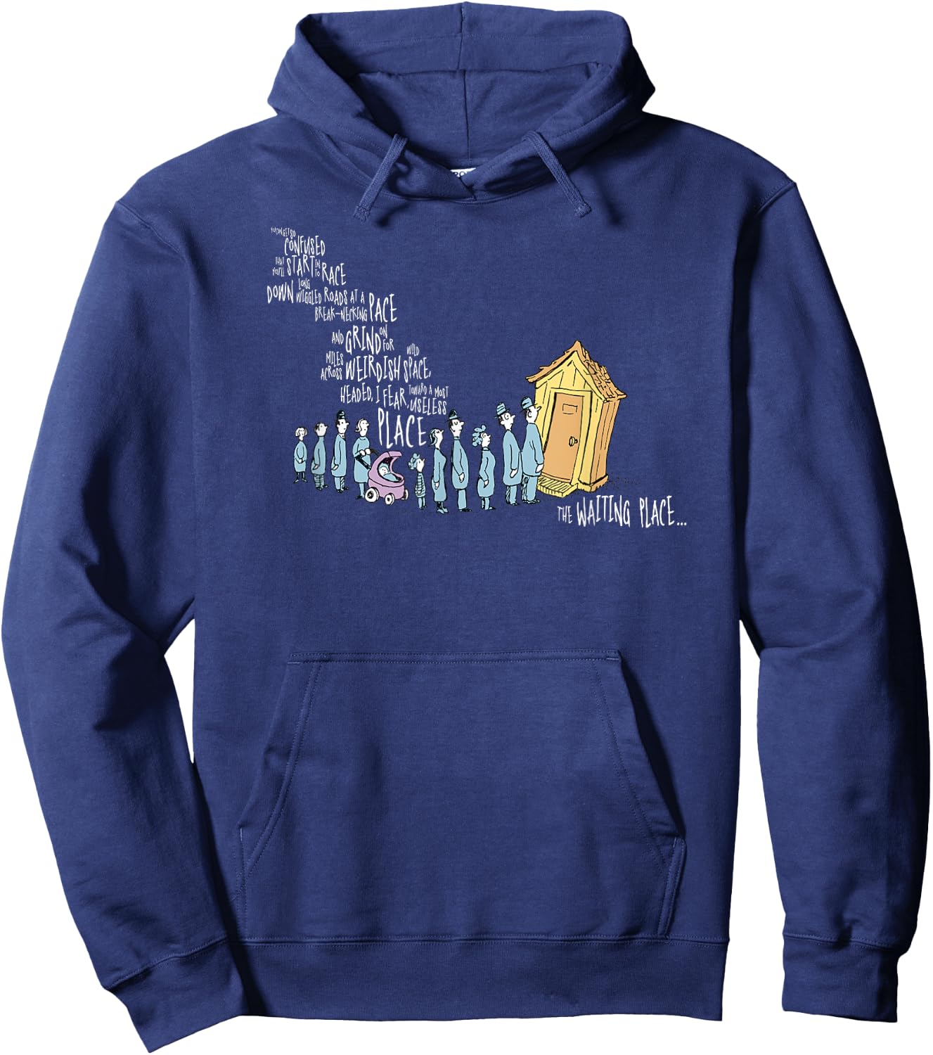 Dr. Seuss Oh the Places You'll Go - The Waiting Place Black Hoodie - Hoodie | Navy