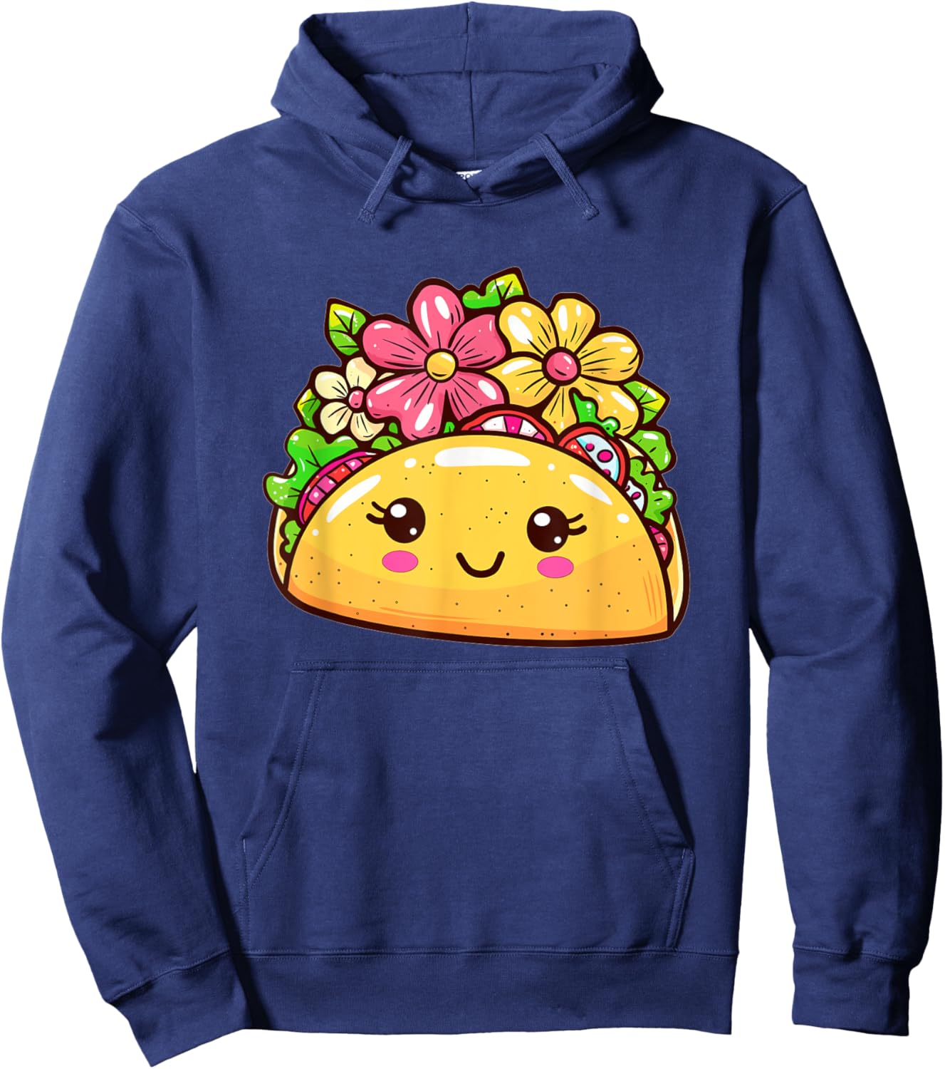 Cartoon Taco I Cute Taco Hoodie - Hoodie | Navy