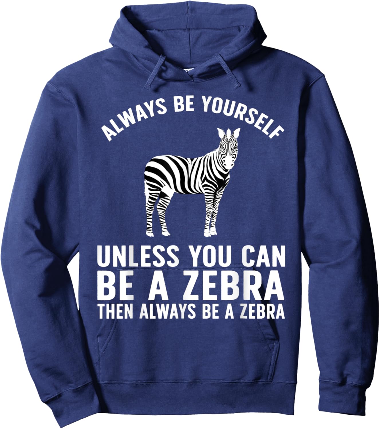 Funny Zebra Art Women Kids Zoo Animal Safari Zebra Hoodie - Hoodie | Navy