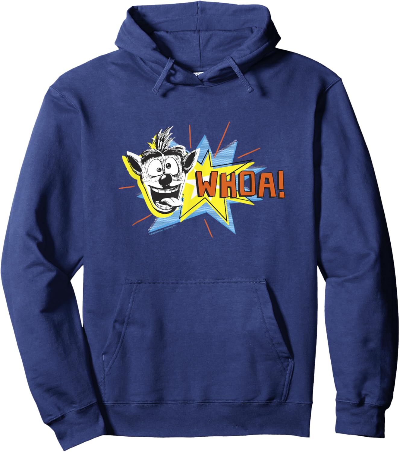 Crash Bandicoot Retro Nineties Pop Art Comic Crash Whoa! Hoodie - Hoodie | Navy