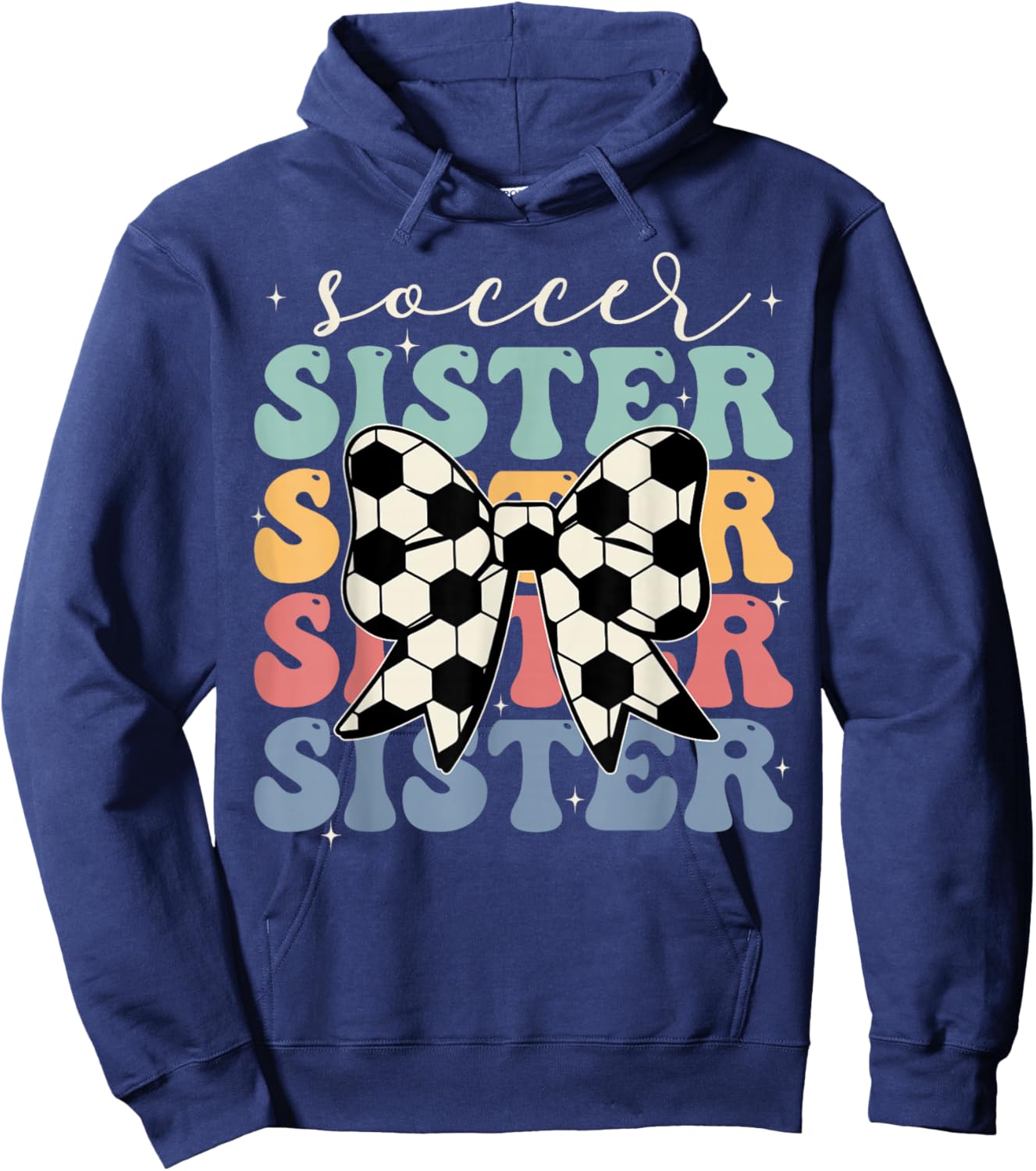 Soccer Sister Vintage Sport Lover Sister Mothers Da Hoodie - Hoodie | Navy