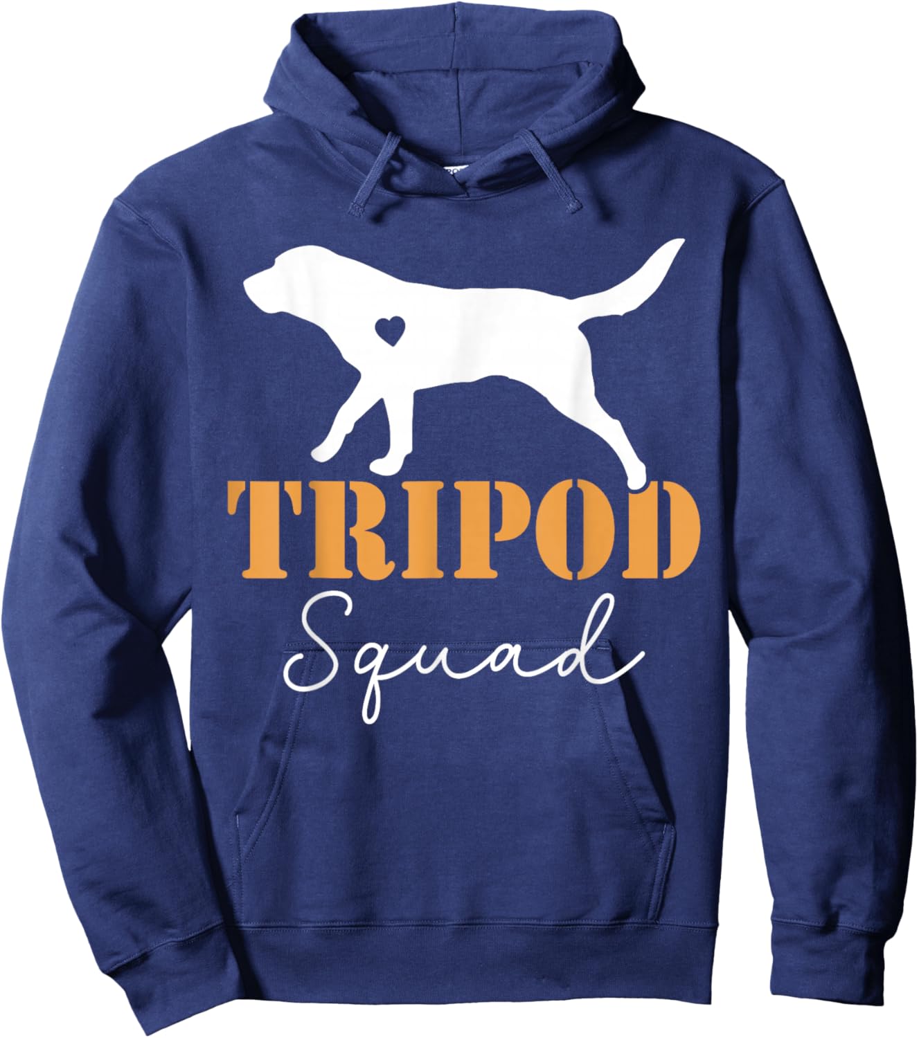 Tripod Squad, Right Back Leg Amputee, Tripaw Dogs Hoodie - Hoodie | Navy
