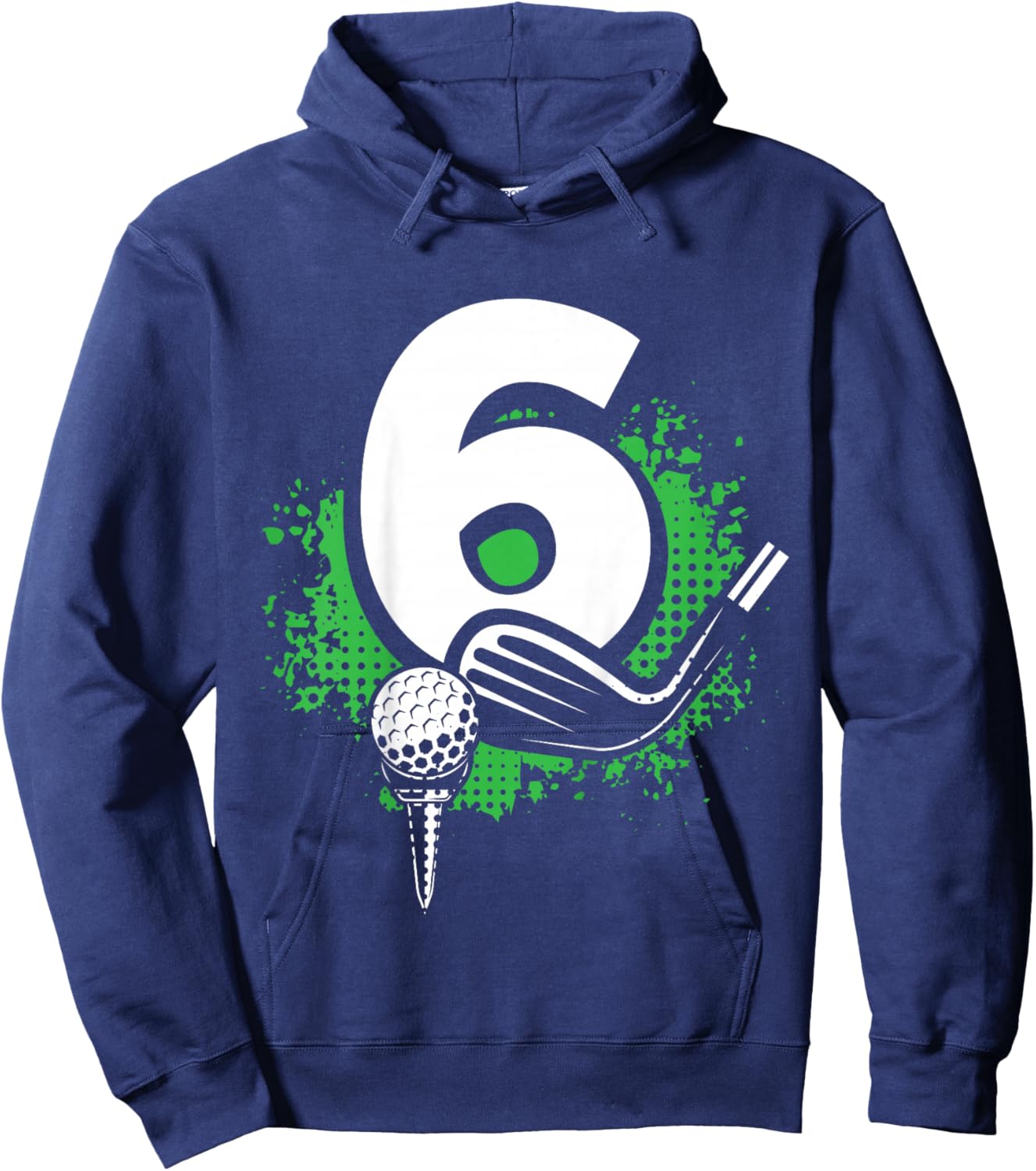 Kids 6th Birthday Boy Golf Player Golf 6 Years Old Hoodie - Hoodie | Navy