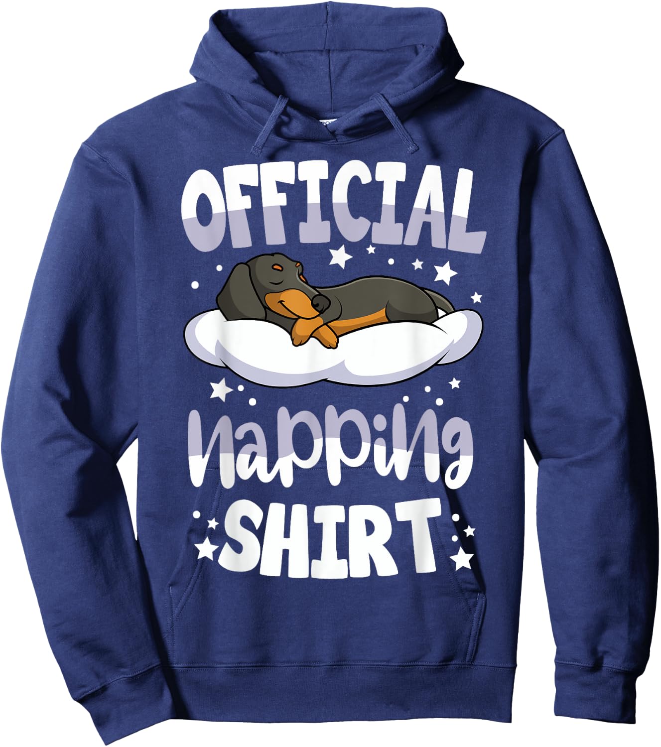 Official Napping Weiner Dog Pyjama Gift Dachshund Dog Lover Sleeping , -Adults, Black, Small, Short Sleeve Hoodie - Hoodie | Navy