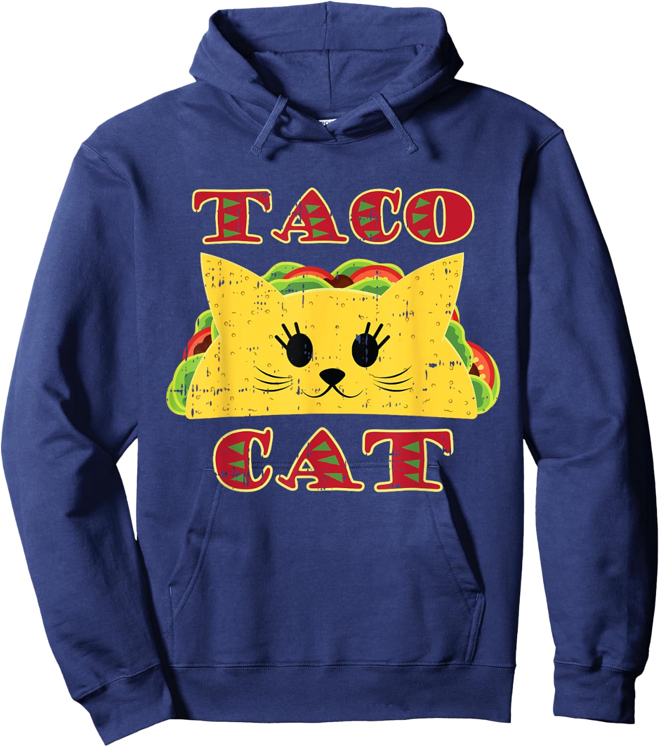 Taco Cat Black Cute Fun-ny Mexican Tortilla Food Animal Gift Hoodie - Hoodie | Navy