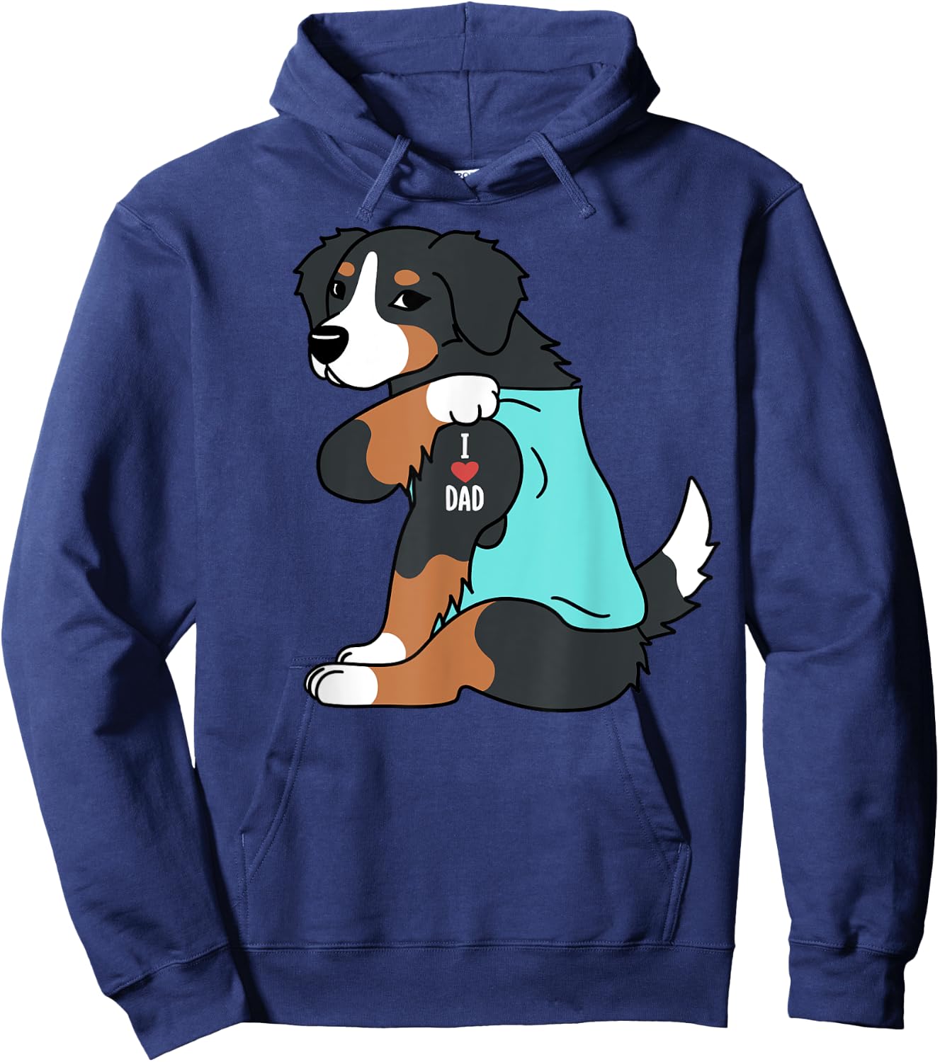 Bernese Mountain Dog I Love Dad Funny Dog Women Hoodie - Hoodie | Navy