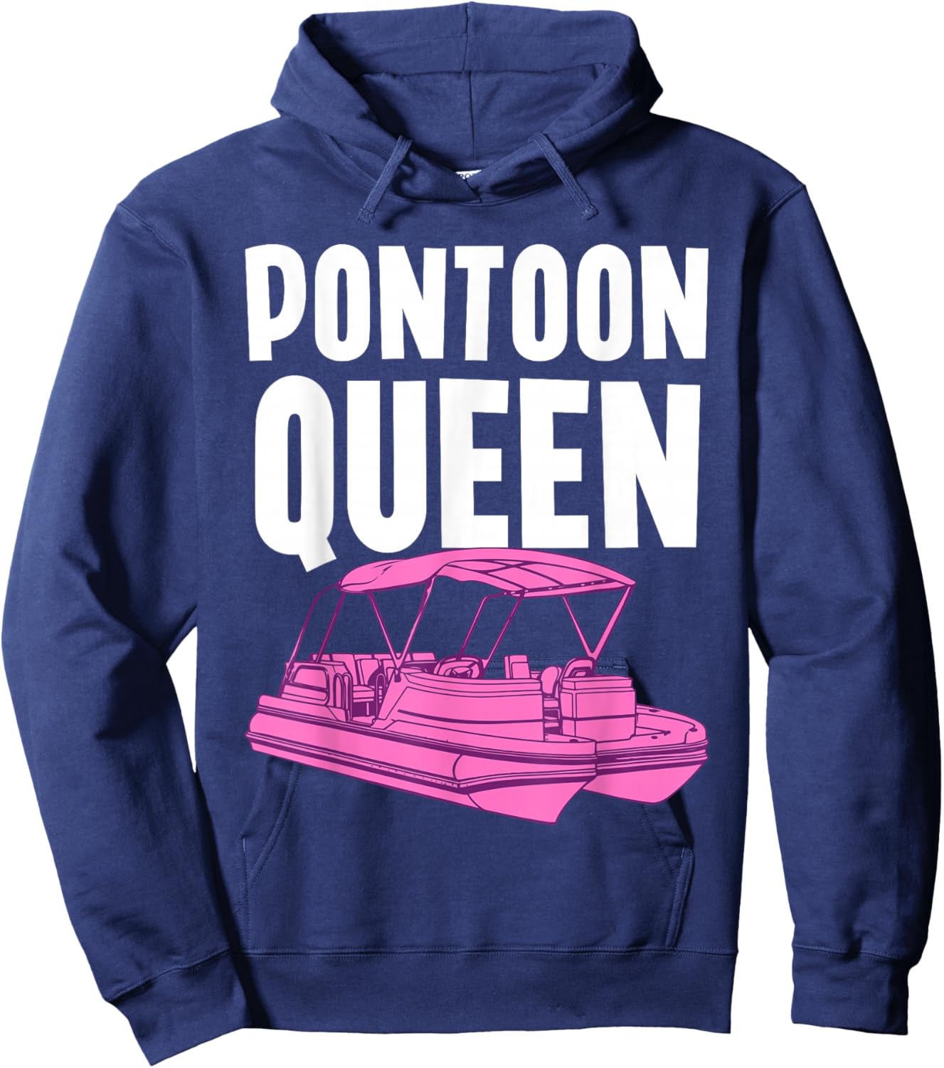 Best Pontoon Queen Art Girls Pontoon Boat Captain Hoodie - Hoodie | Navy