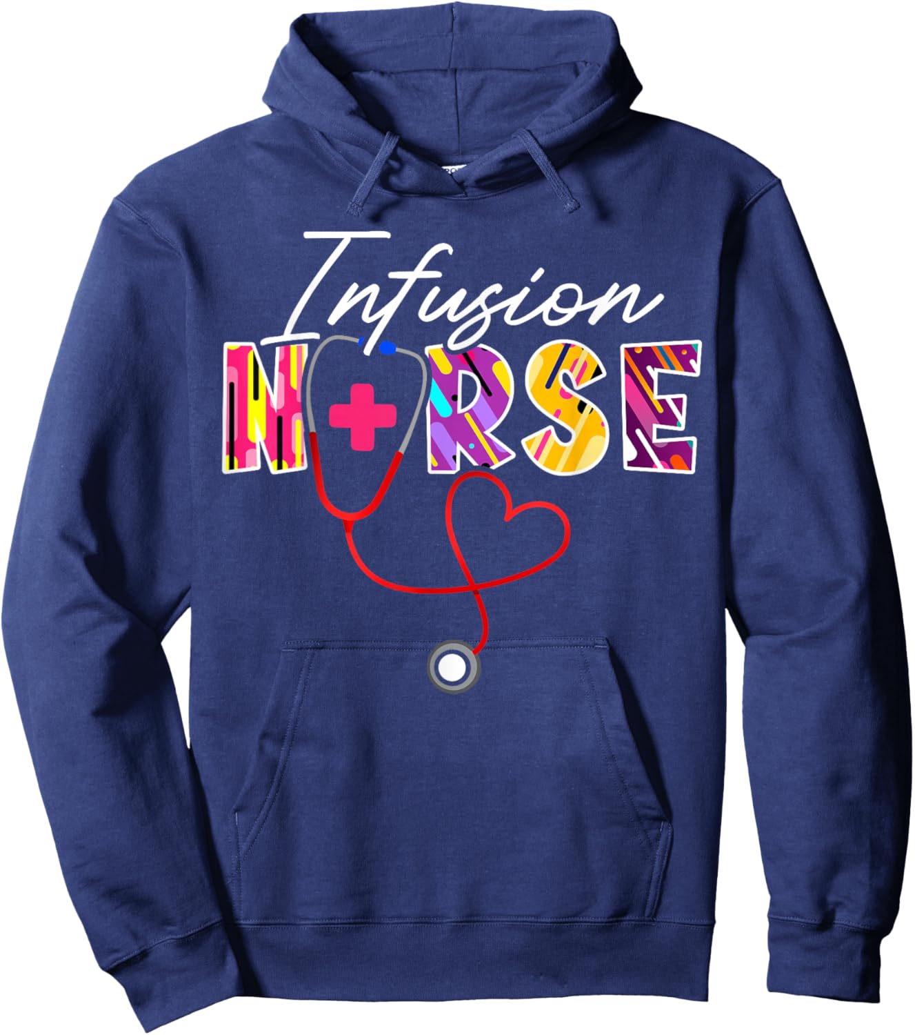 Infusion Nurse Stethoscope Hoodie - Hoodie | Navy
